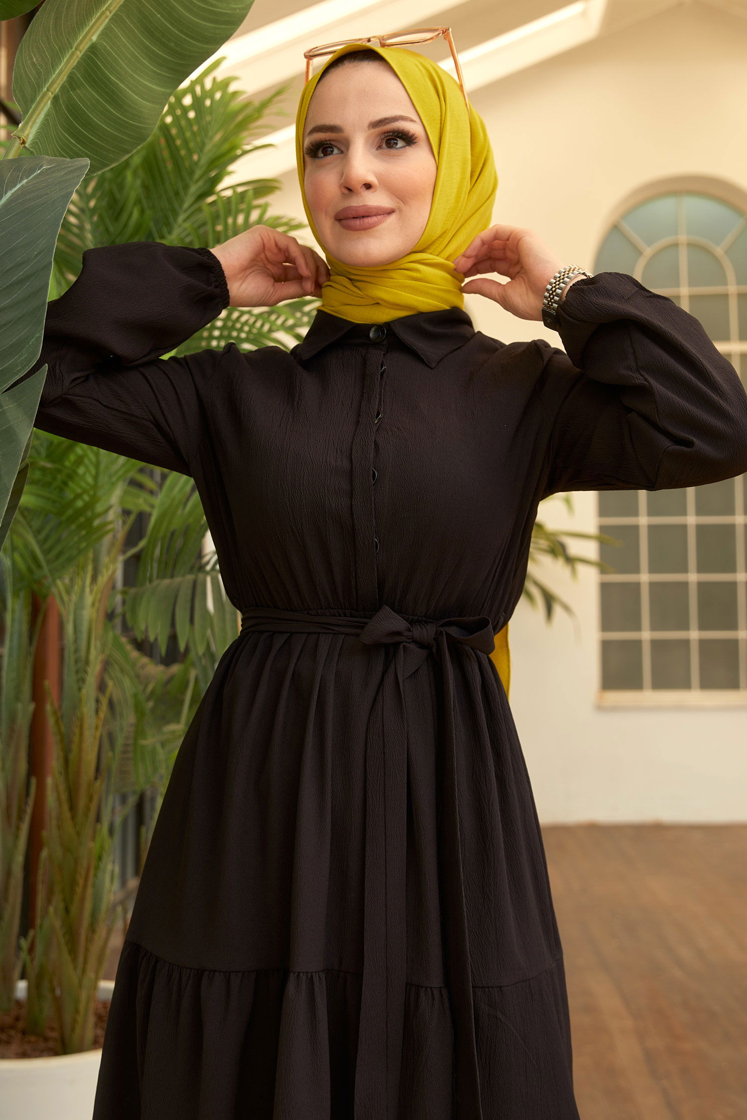 Kuşaklı Kat Kat Elbise - 27345 - 6
