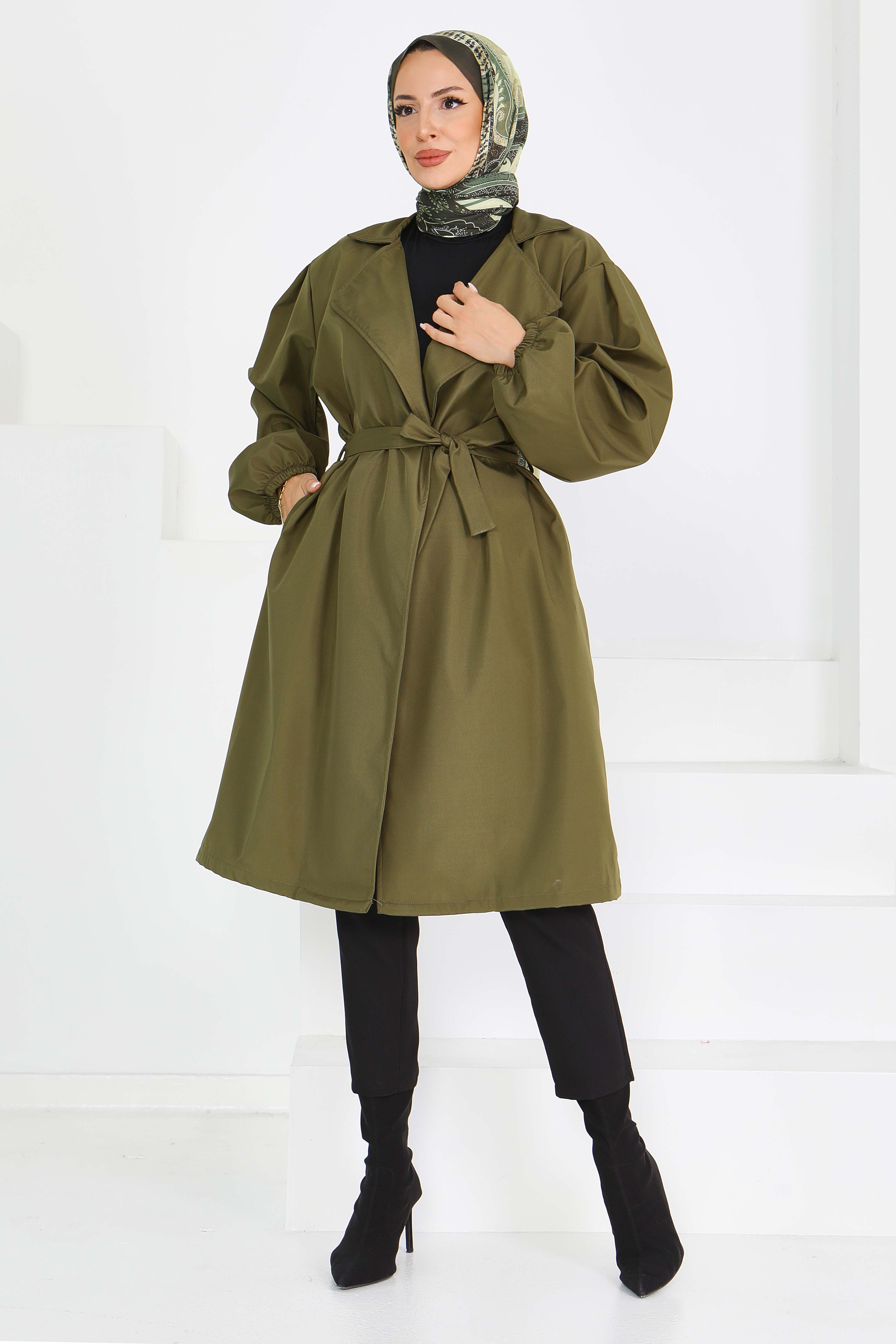 Kuşaklı Trençkot - 27603 - 4