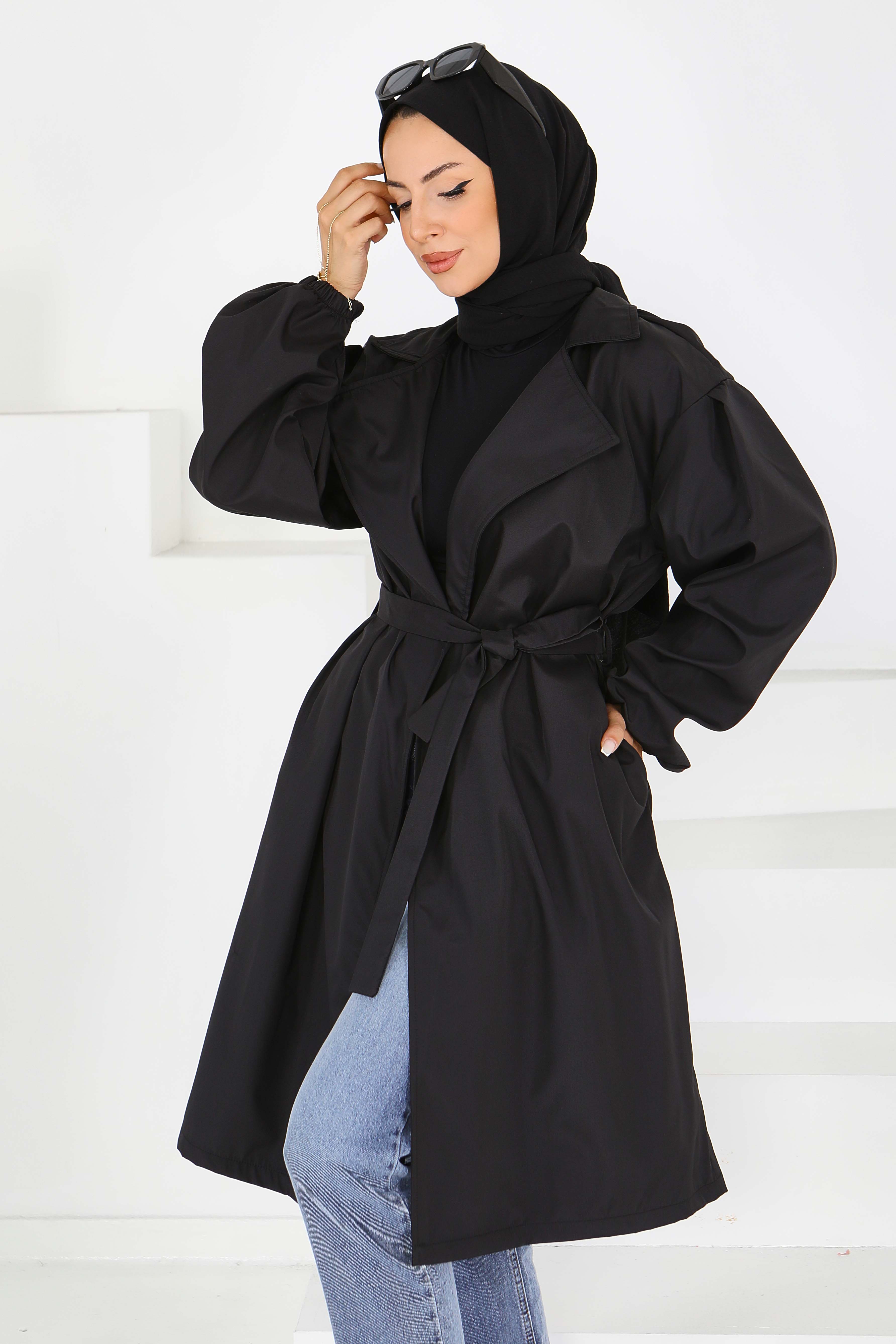 Kuşaklı Trençkot - 27603 - 1