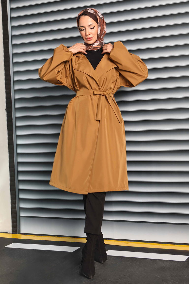 Kuşaklı Trençkot - 27603 - TOFİSA