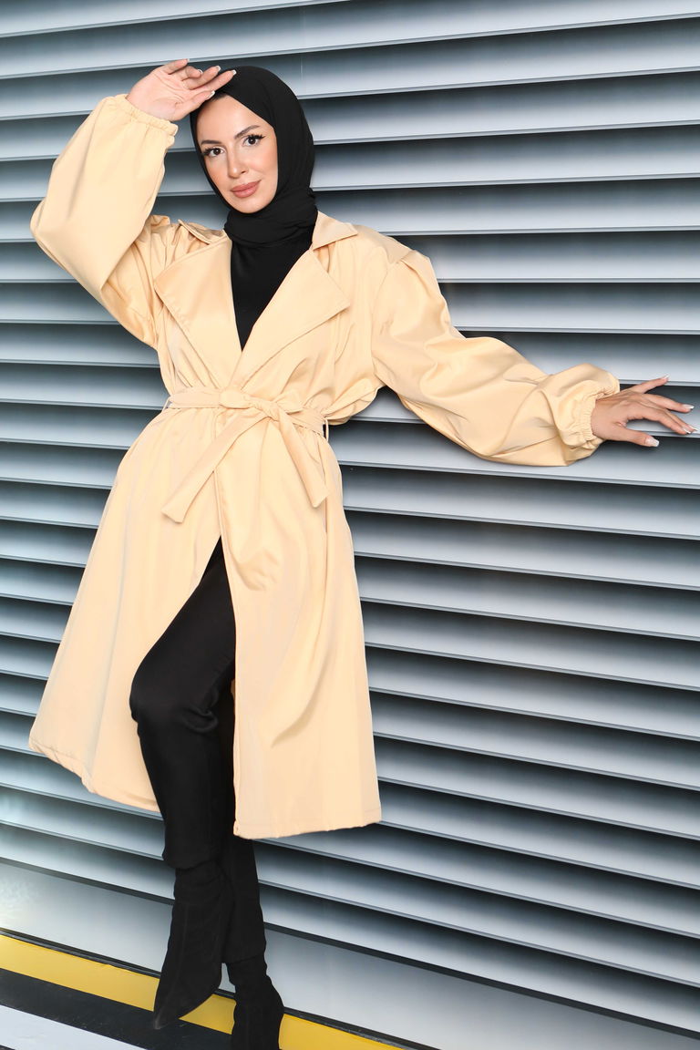 Kuşaklı Trençkot - 27603 - TOFİSA