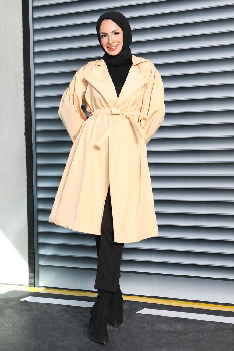 Kuşaklı Trençkot - 27603 - TOFİSA