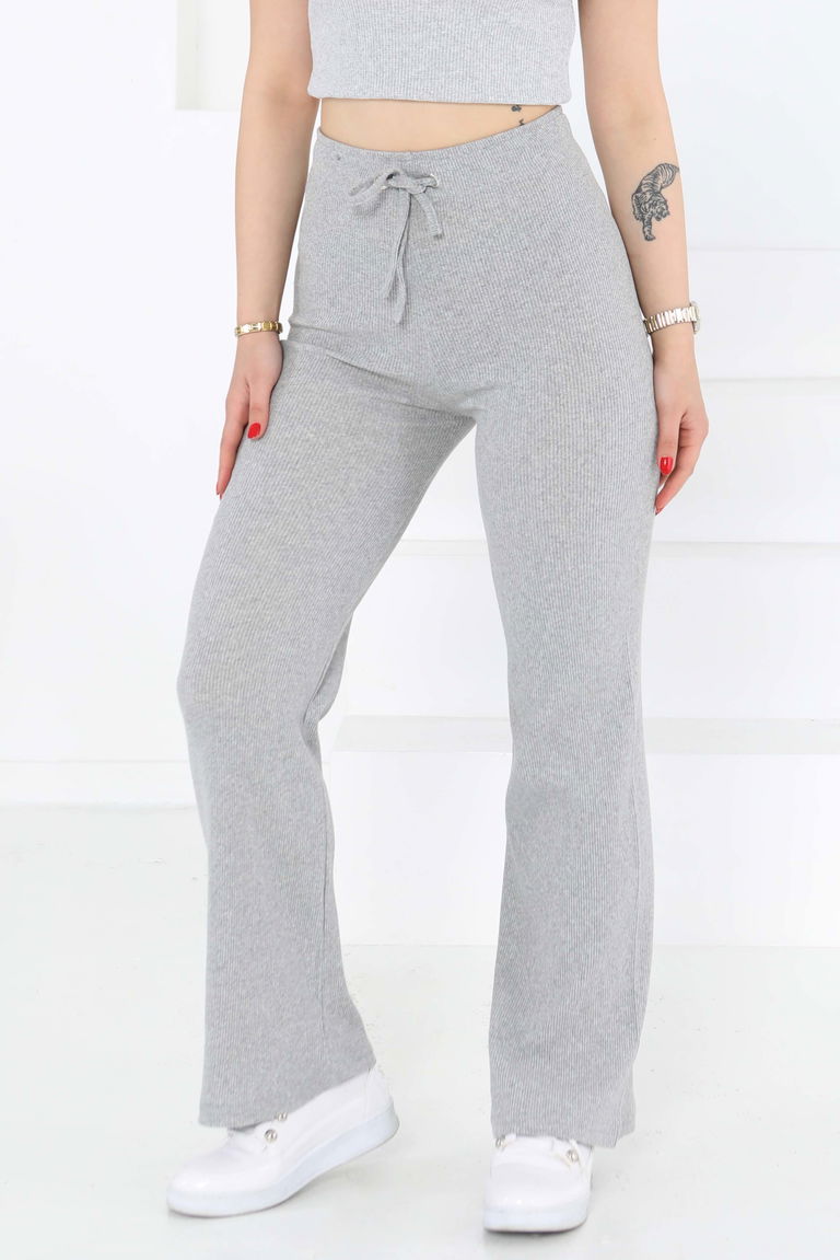 Kuşgözlü Pantolon Gri - 27133 - TOFİSA