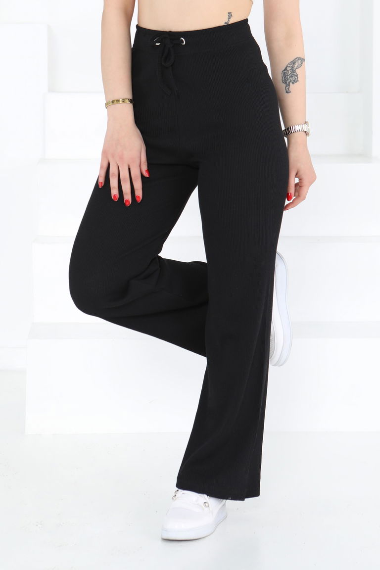 Kuşgözlü Pantolon Siyah - 27133 - TOFİSA