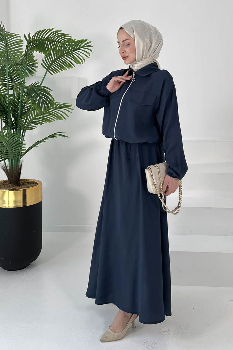 Lastikli Etekli Takım Lacivert - 27011 - TOFİSA