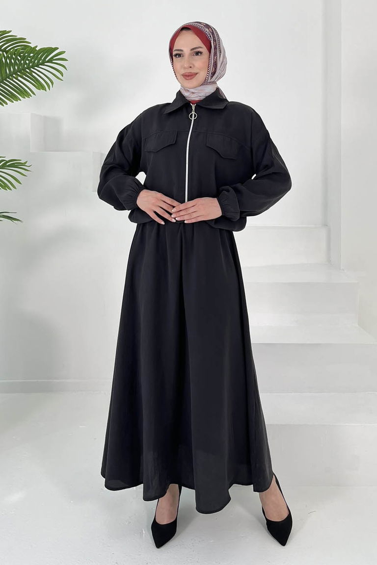 Lastikli Etekli Takım Siyah - 27011 - TOFİSA