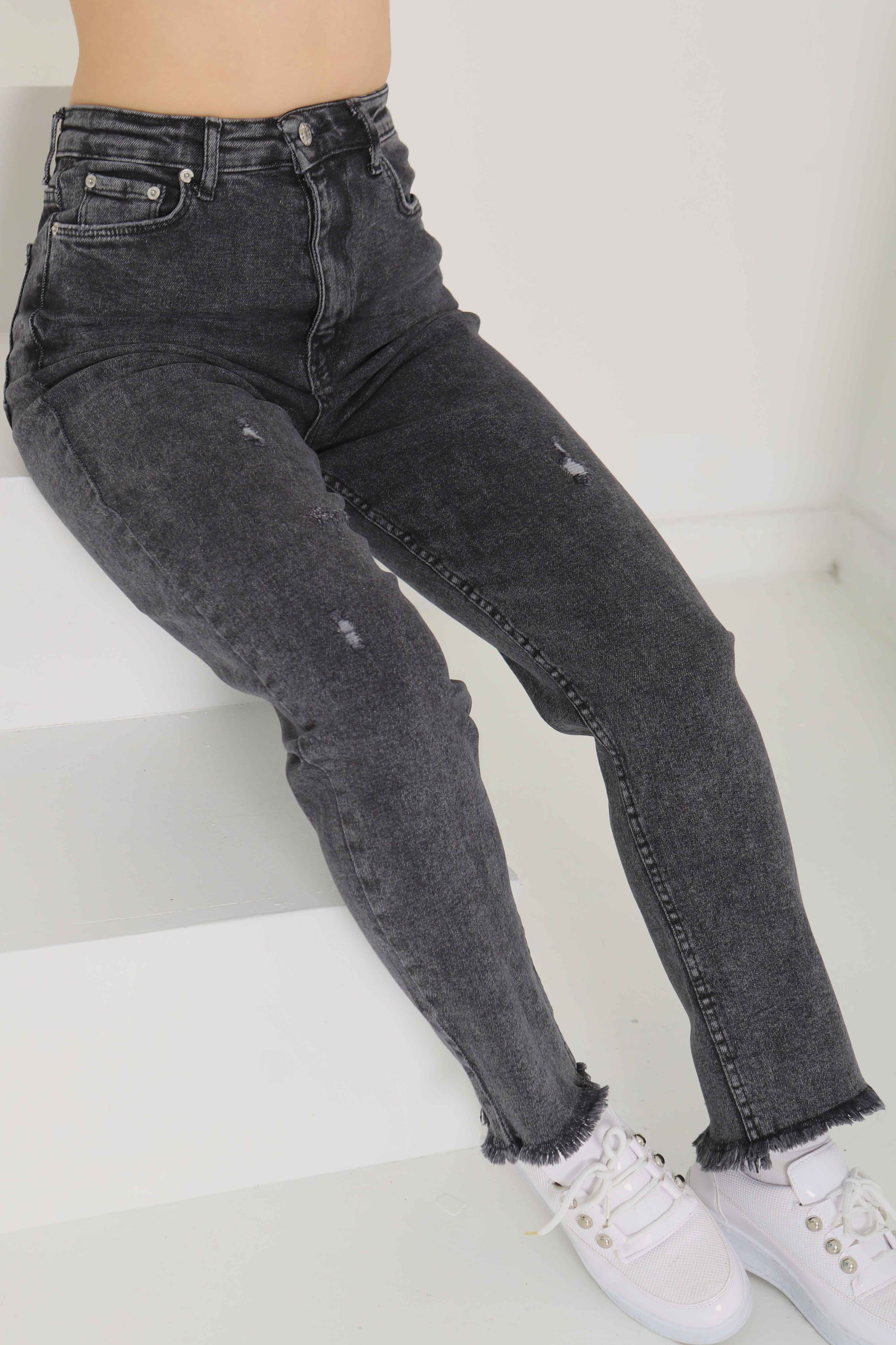 Likralı Mom Kot Pantolon - 26852 - 1