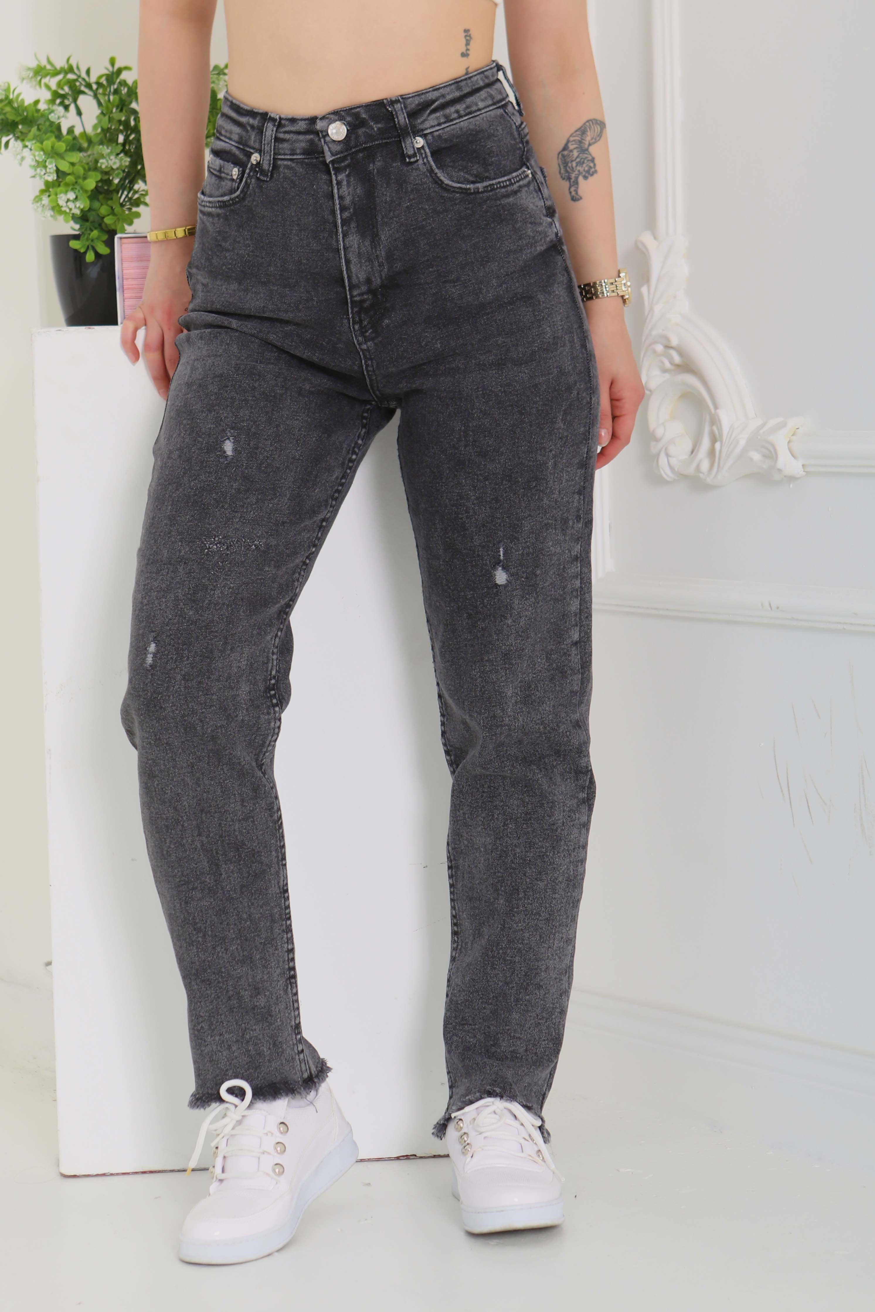 Likralı Mom Kot Pantolon - 26852 - 4