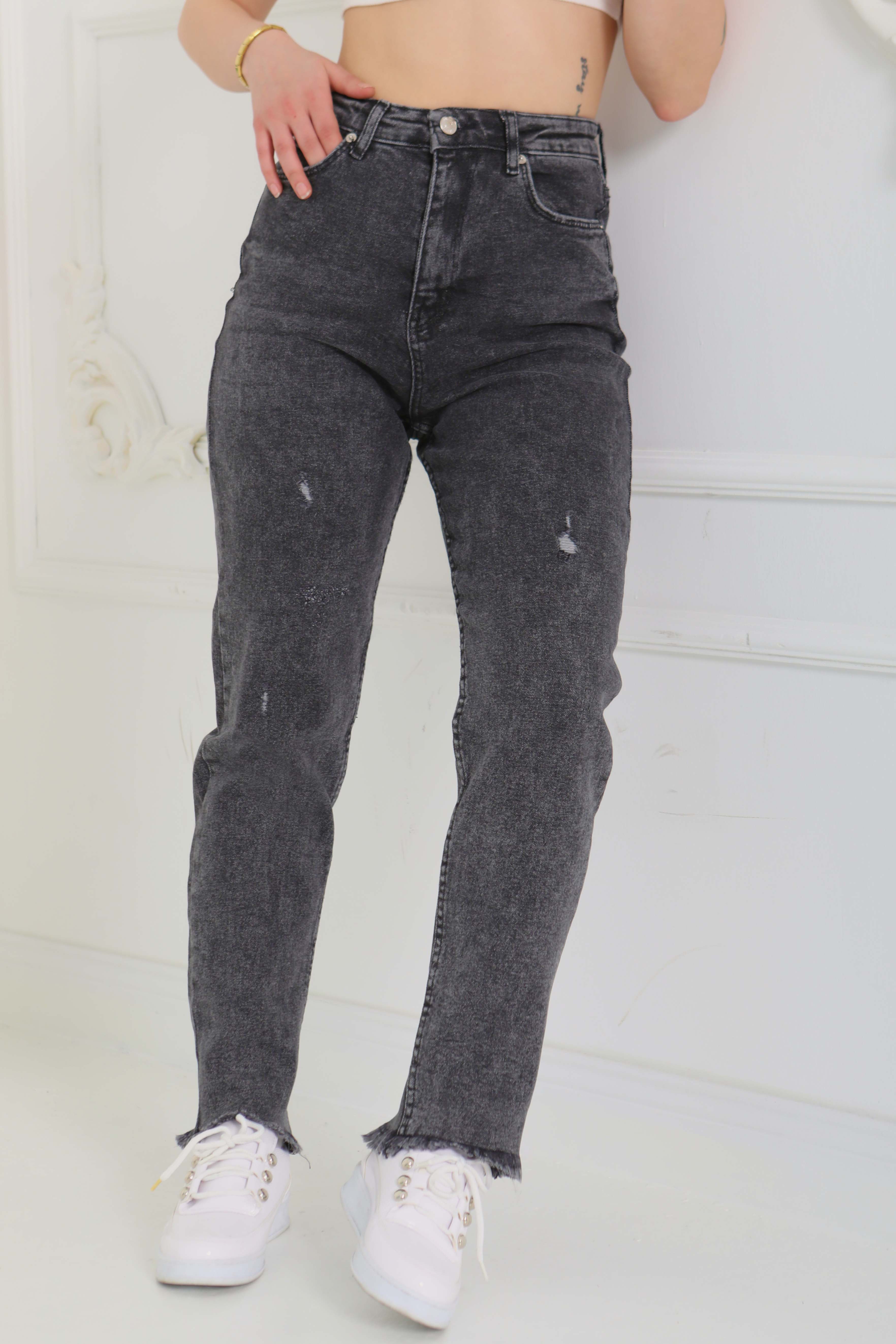Likralı Mom Kot Pantolon - 26852 - 5