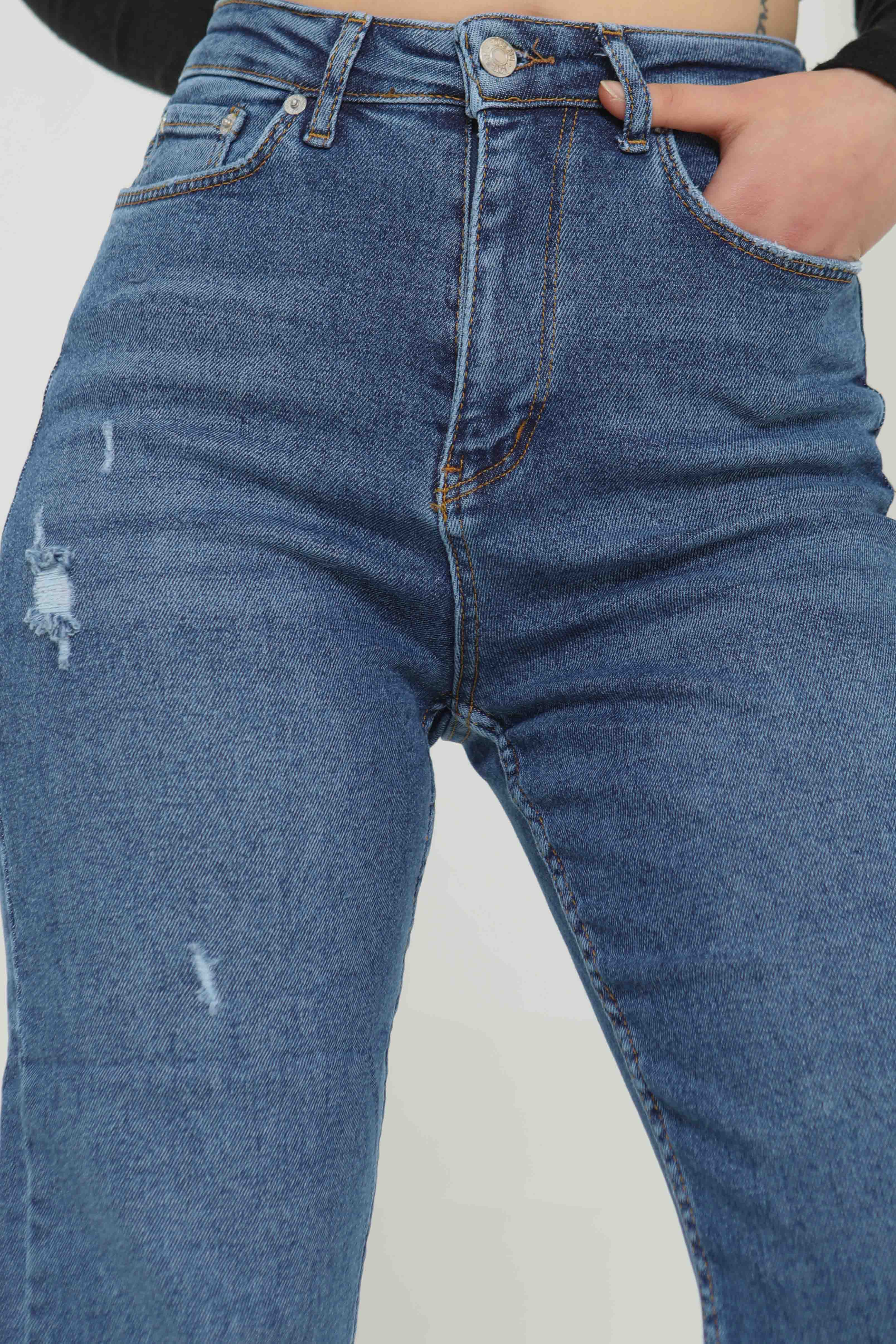 Likralı Mom Kot Pantolon - 26852 - 2