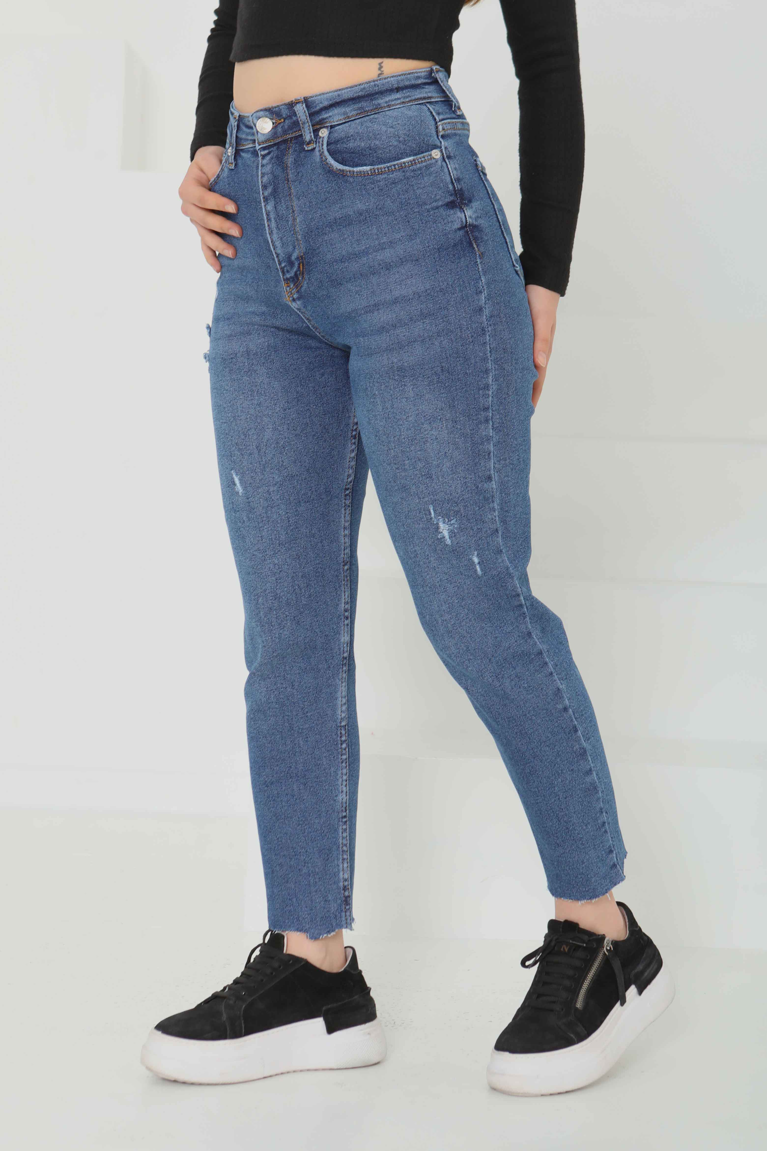 Likralı Mom Kot Pantolon - 26852 - 3