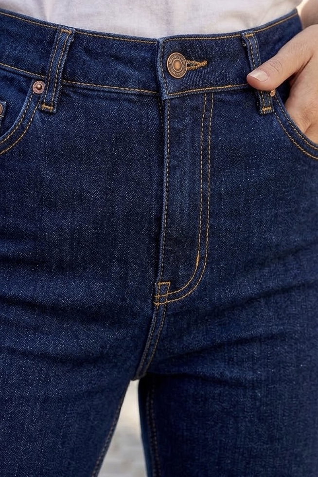 Likralı Rahat Dar Paça Kot Pantolon Lacivert - 29067-LACIVERT - 2