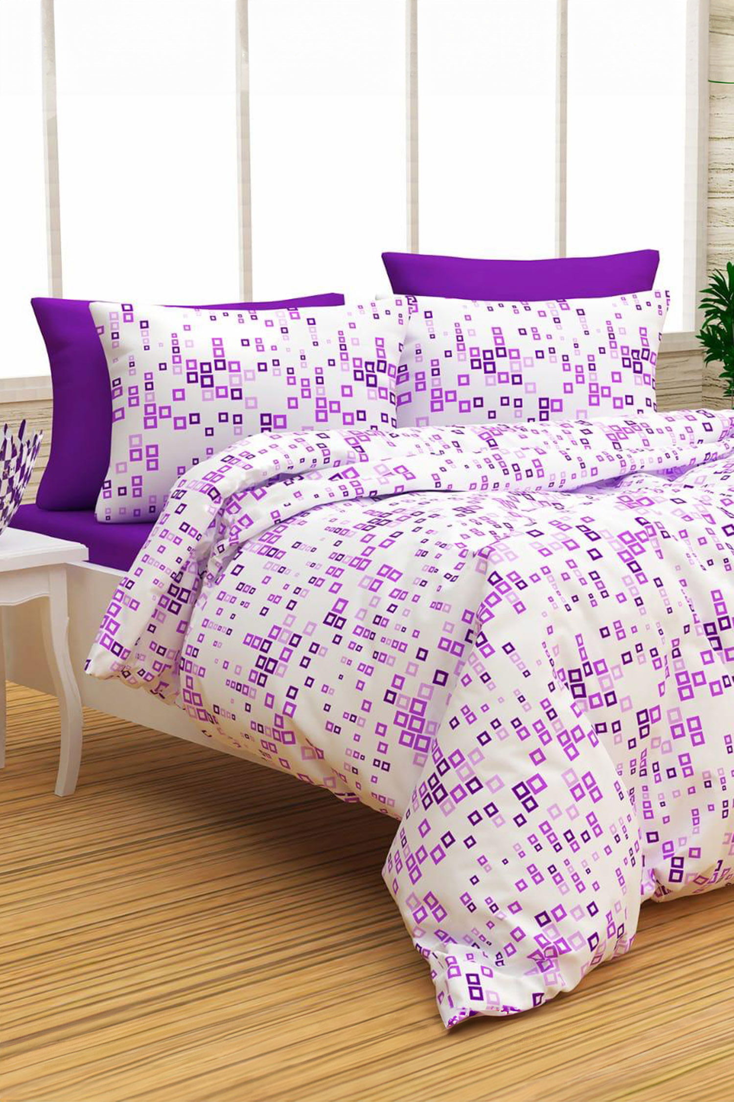 Lila Çift Kişilik Nevresim Seti - 24776 - 1