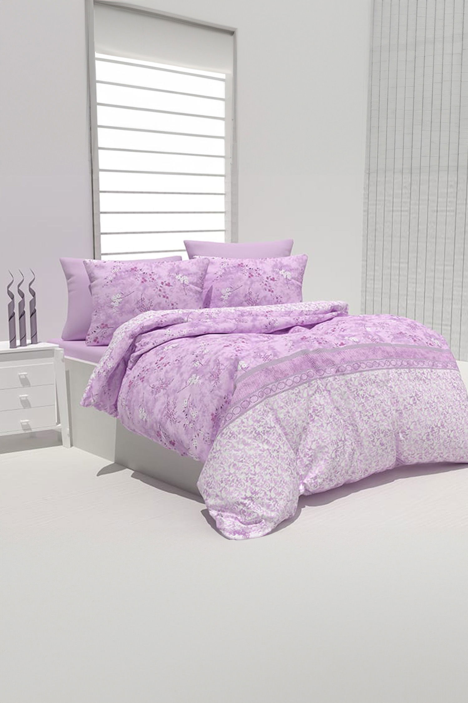 Lila Çift Kişilik Nevresim Seti - 26509 - 1