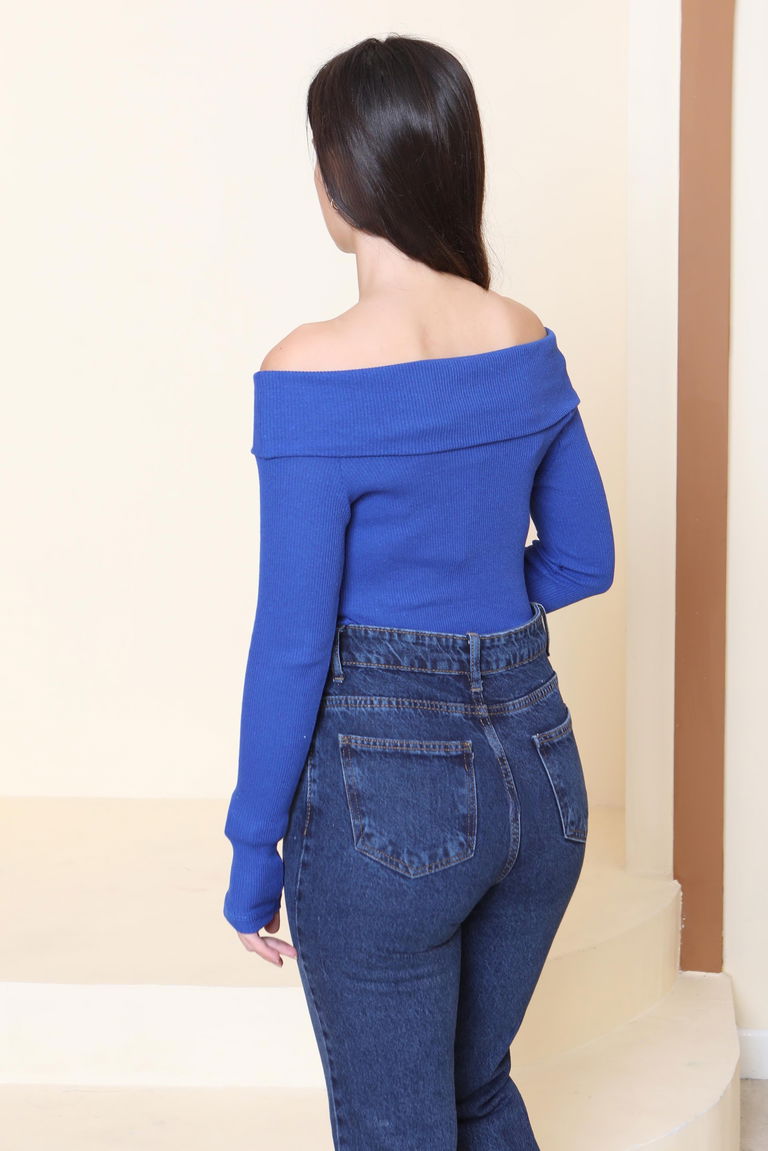 Madonna Yaka Kaşkorse Uzun kollu Bluz - 27897-SAKS - TOFİSA