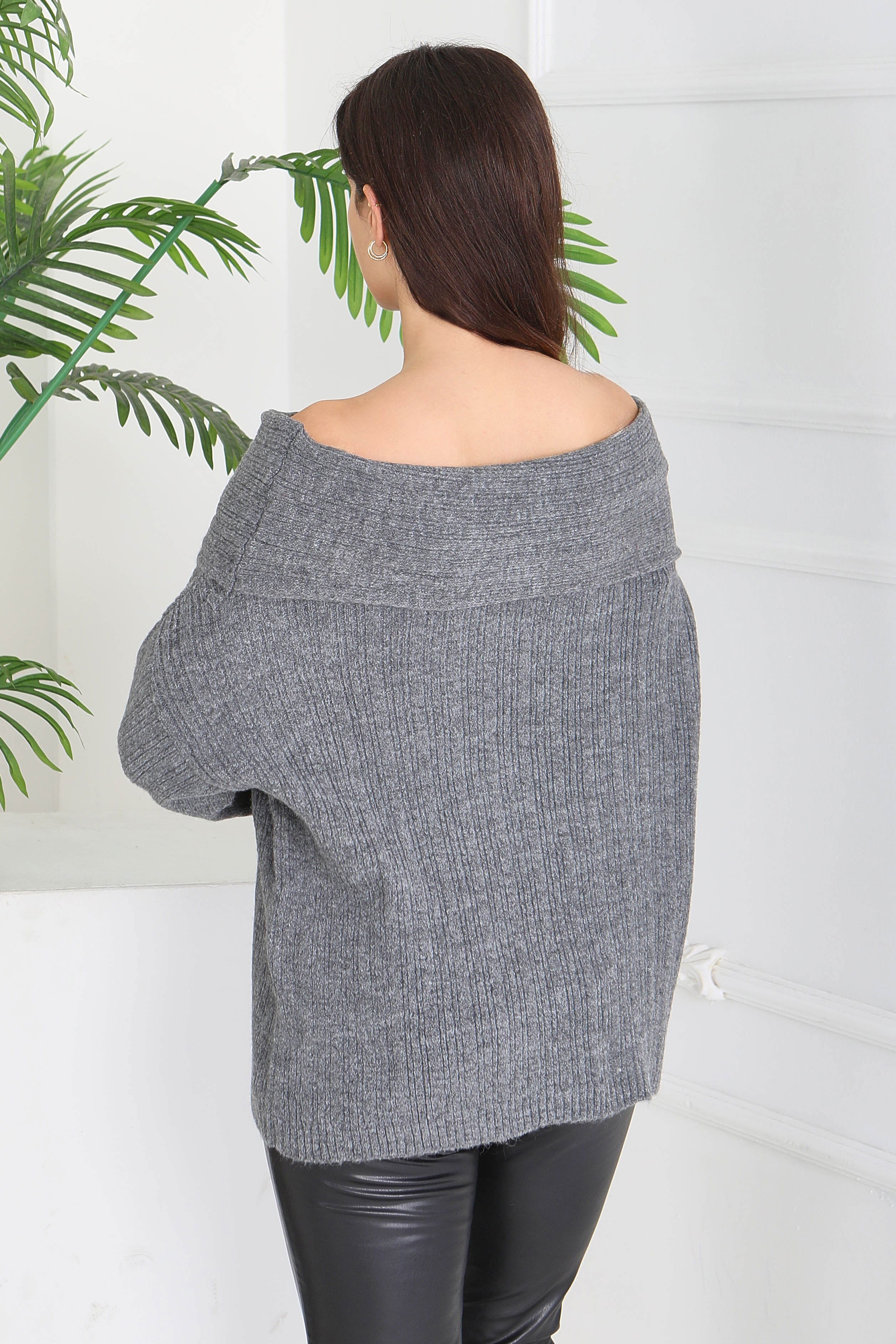 Madonna Yaka Triko Kazak - 27983-ANTRASIT - 4