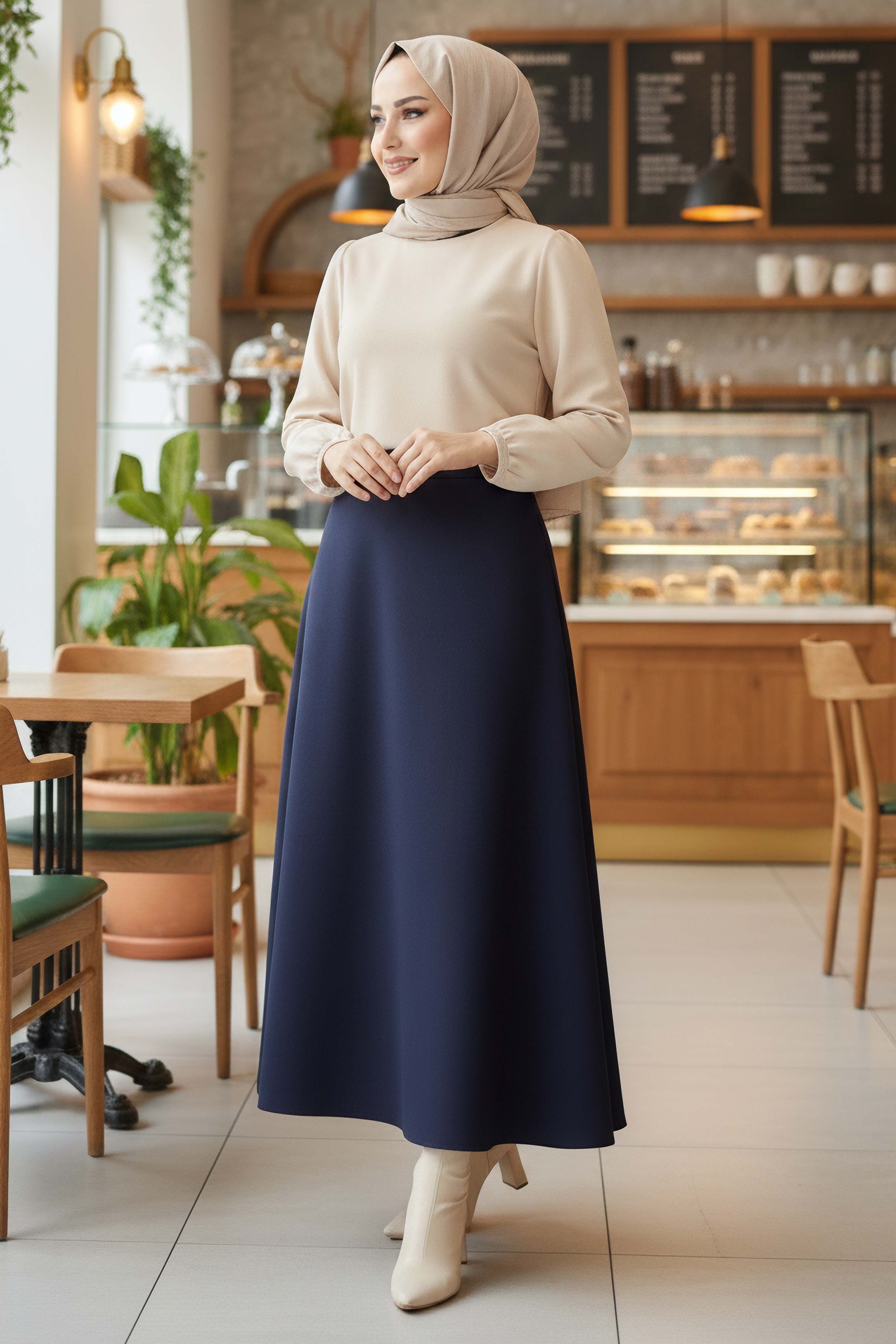 Marbella Düz Çan Etek - 2082-LACIVERT - 1