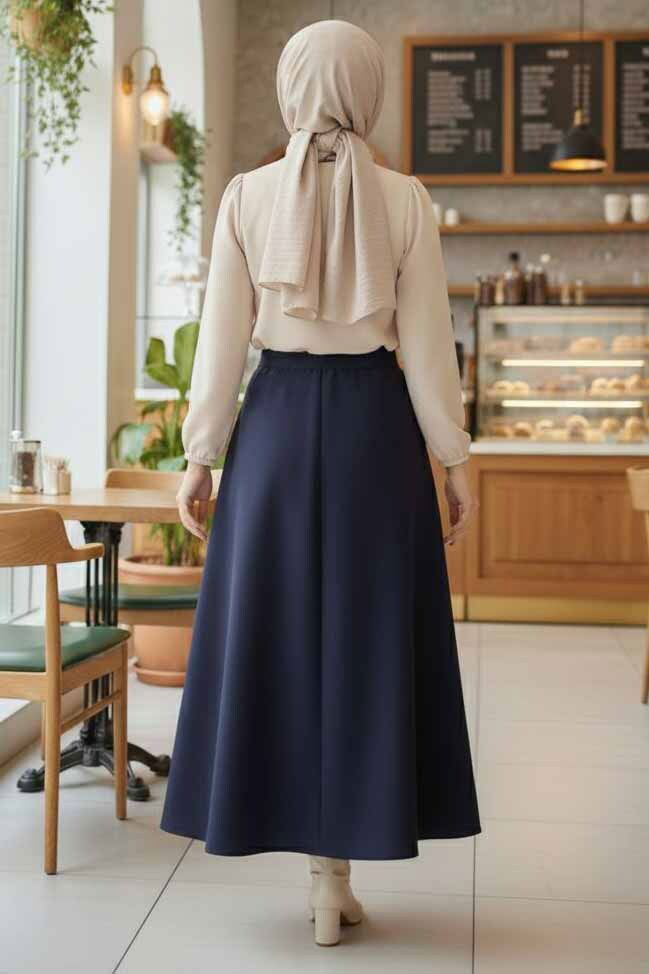Marbella Düz Çan Etek - 2082-LACIVERT - 4