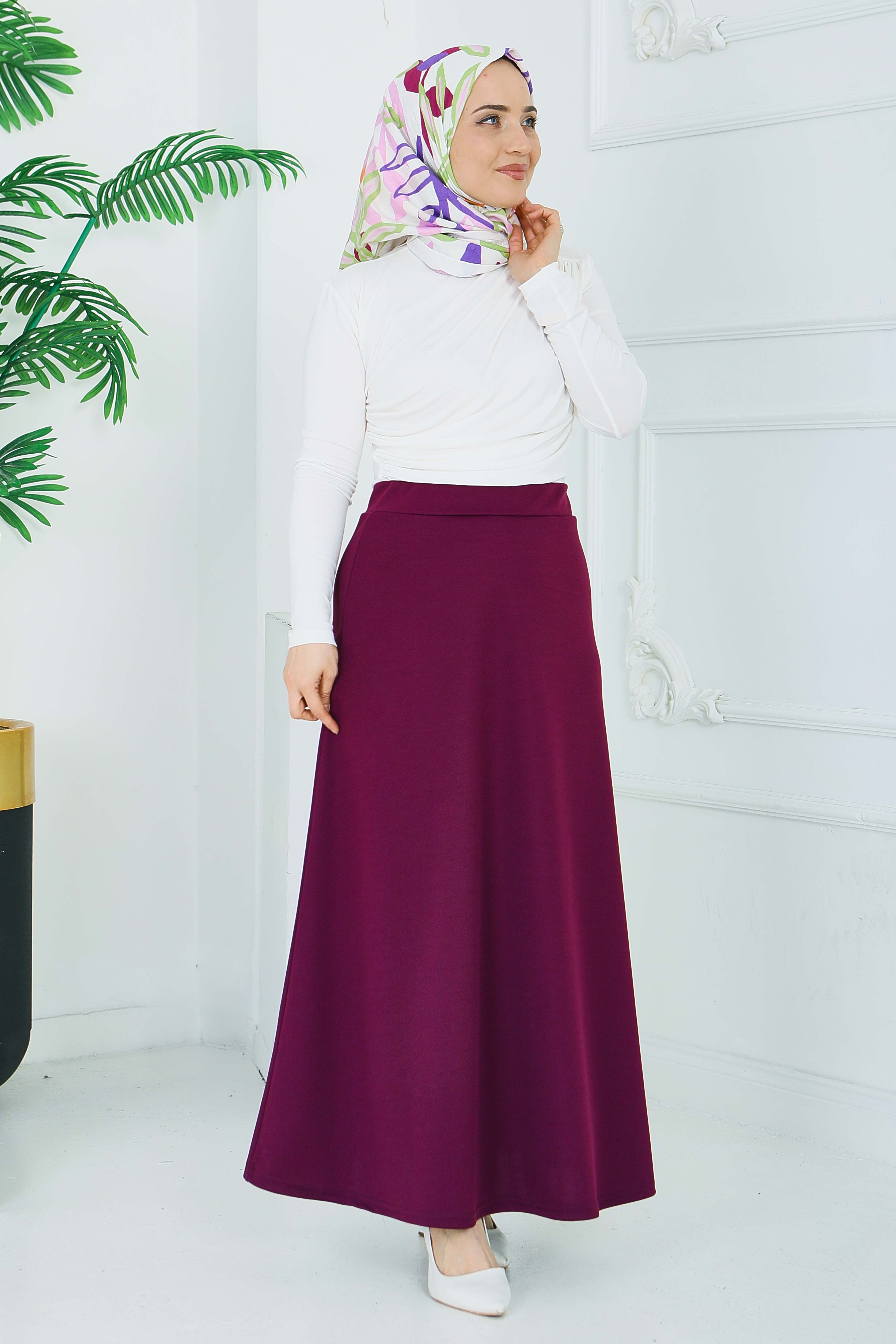 Marbella Düz Çan Etek - 2082-MOR - 1