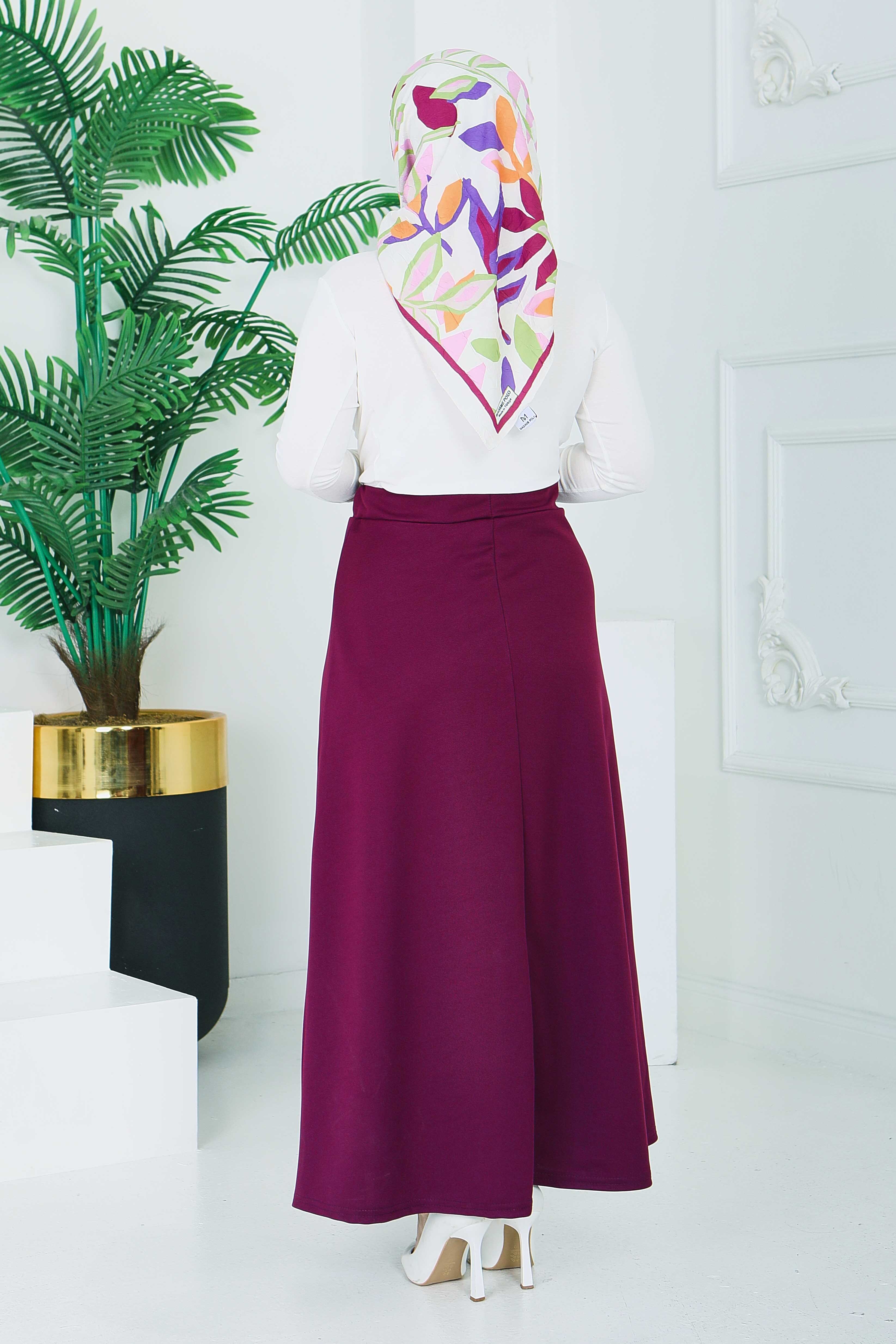 Marbella Düz Çan Etek - 2082-MOR - 4