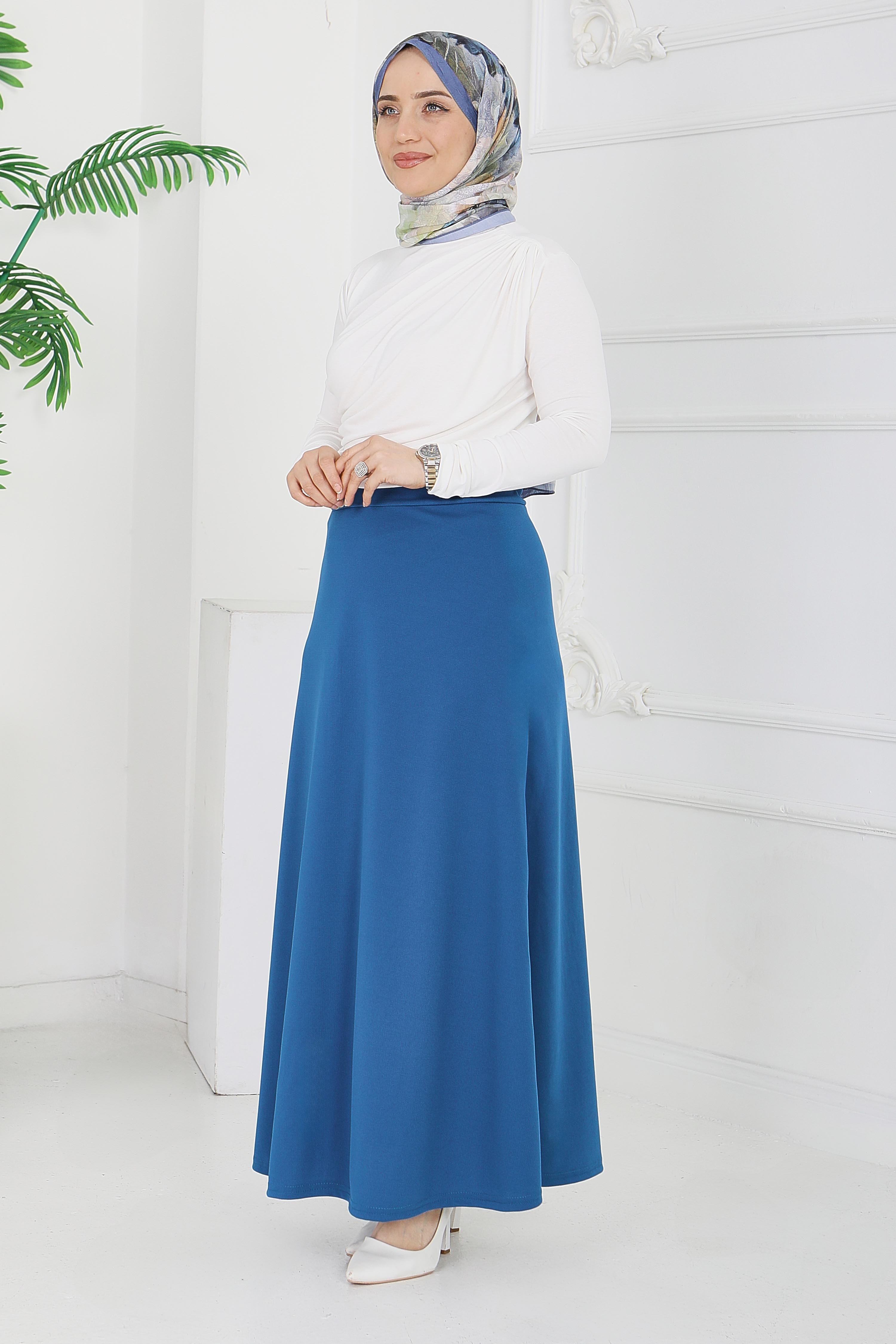 Marbella Düz Çan Etek - 2082-PETROL - 1