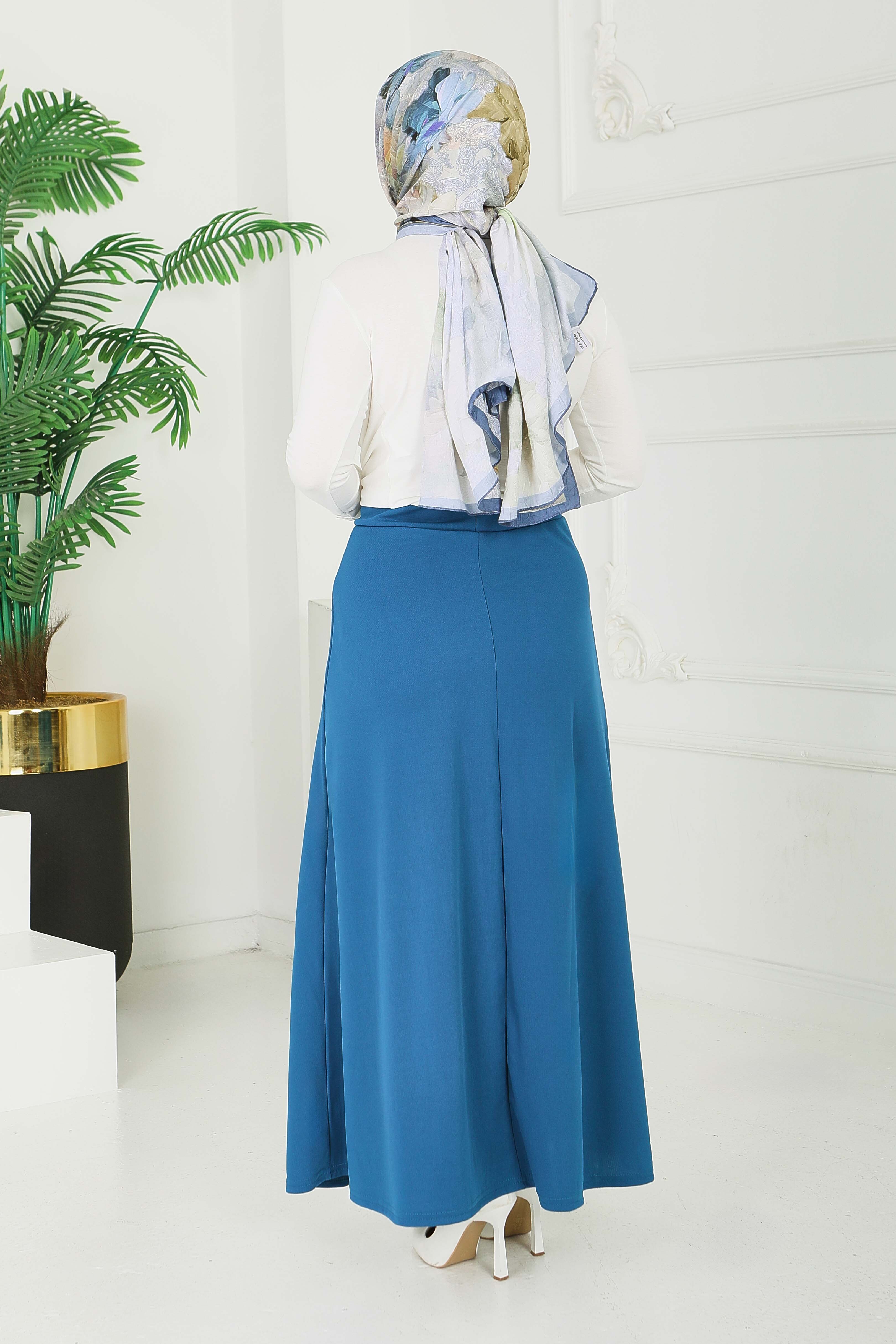 Marbella Düz Çan Etek - 2082-PETROL - 4