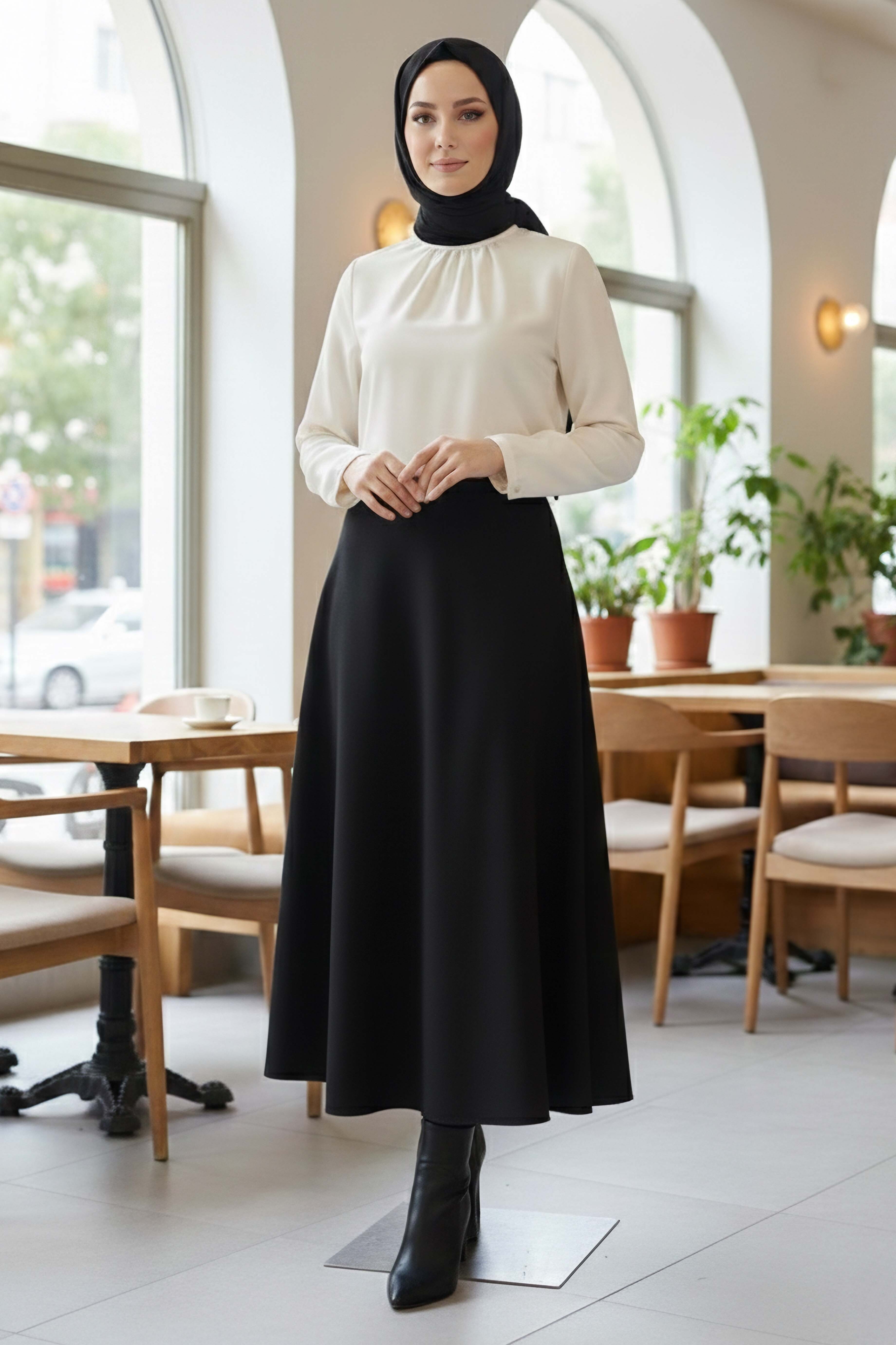 Marbella Düz Çan Etek - 2082-SIYAH - 1