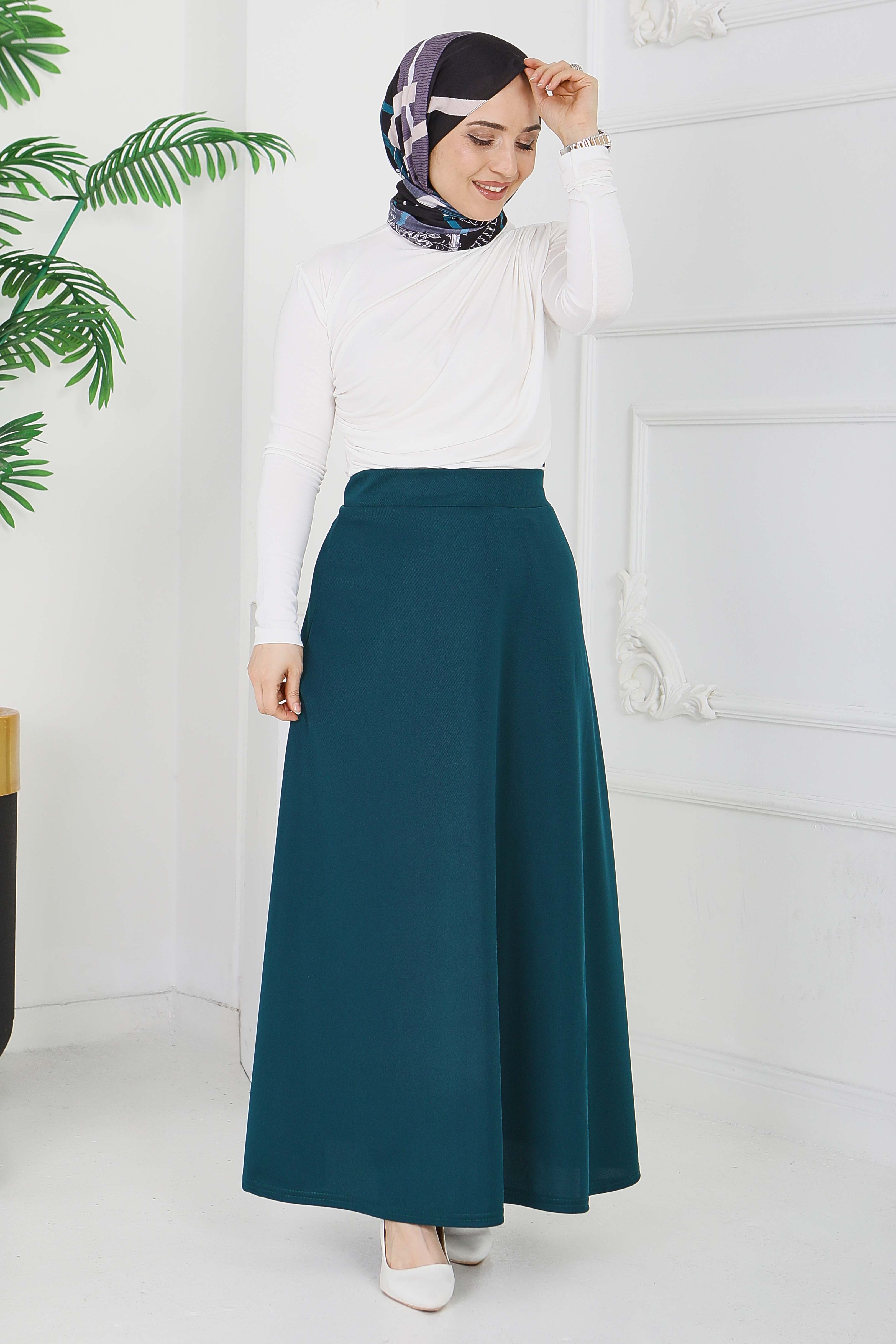 Marbella Düz Çan Etek - 2082-ZUMRUT - 1