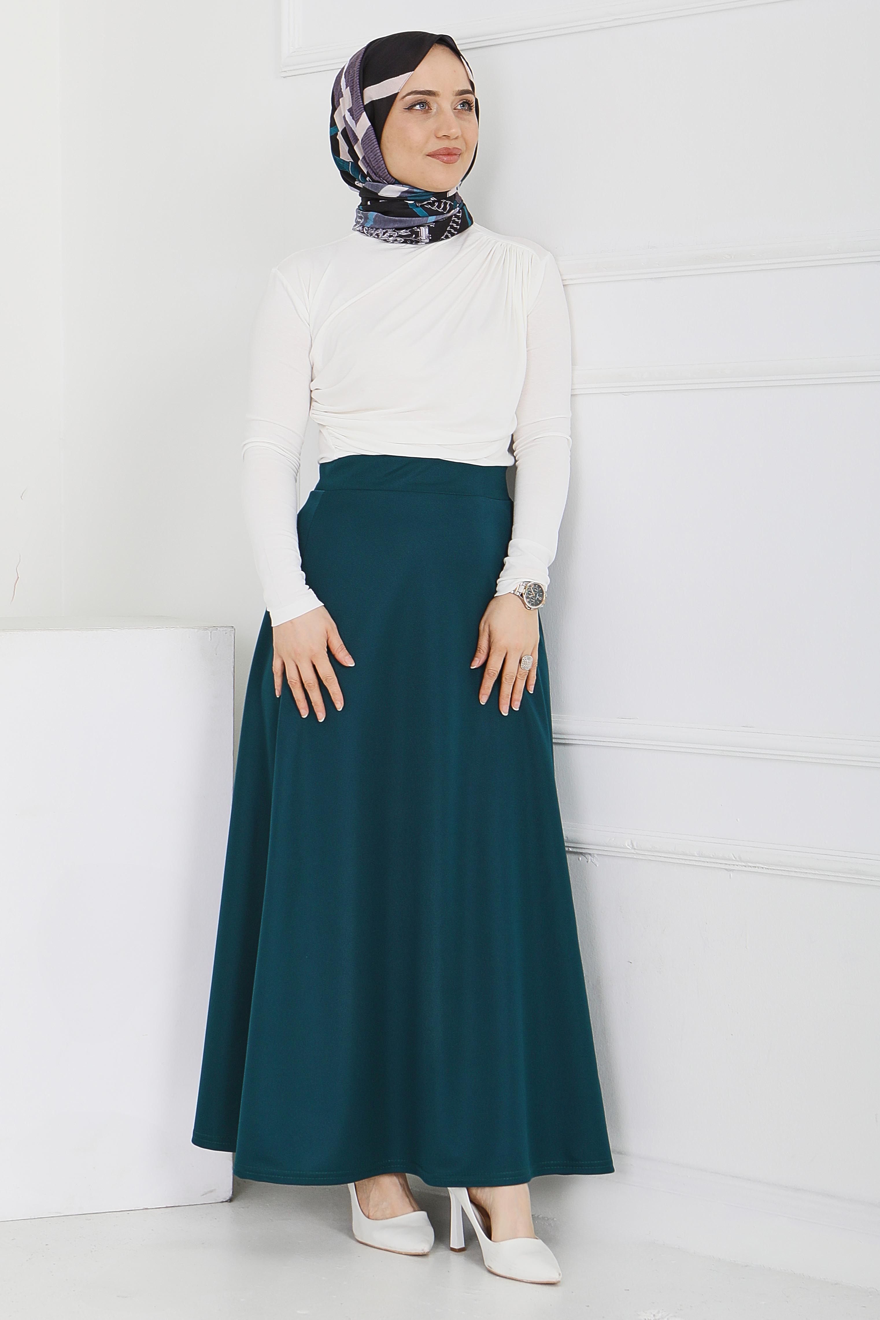 Marbella Düz Çan Etek - 2082-ZUMRUT - 2