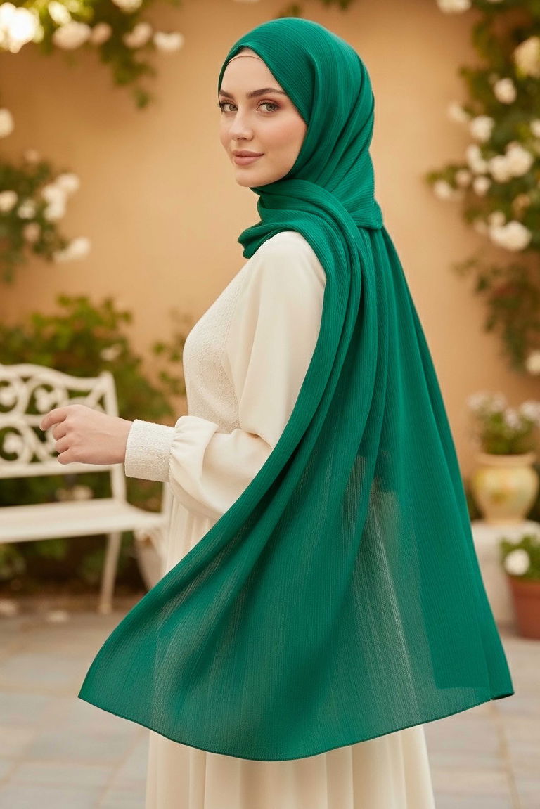 Medine İpeği Şal - 28042-ZUMRUT - TOFİSA