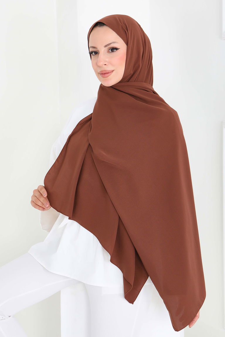 Medine İpliği Şal - 27852-KAHVE - TOFİSA