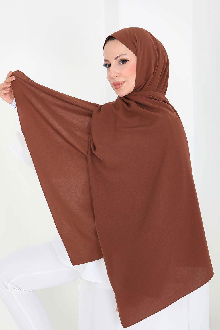 Medine İpliği Şal - 27852-KAHVE - TOFİSA