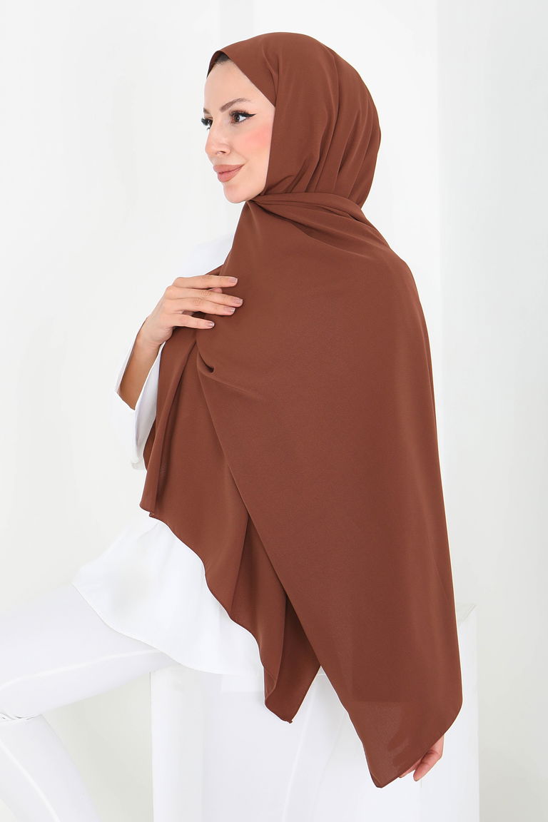 Medine İpliği Şal - 27852-KAHVE - TOFİSA