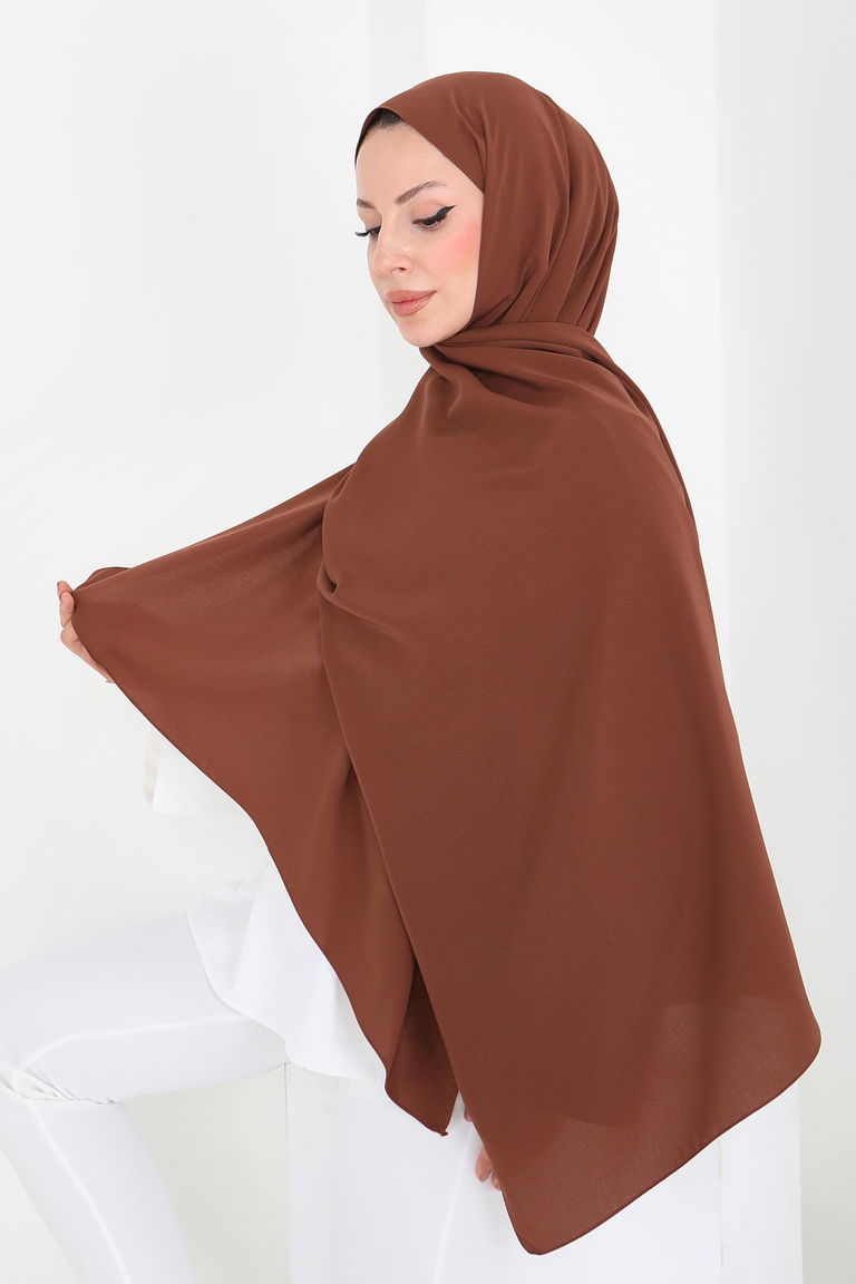 Medine İpliği Şal - 27852-KAHVE - TOFİSA