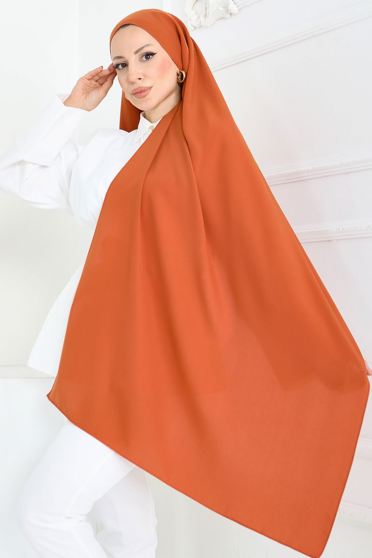 Medine İpliği Şal - 27852-KIREMIT - TOFİSA