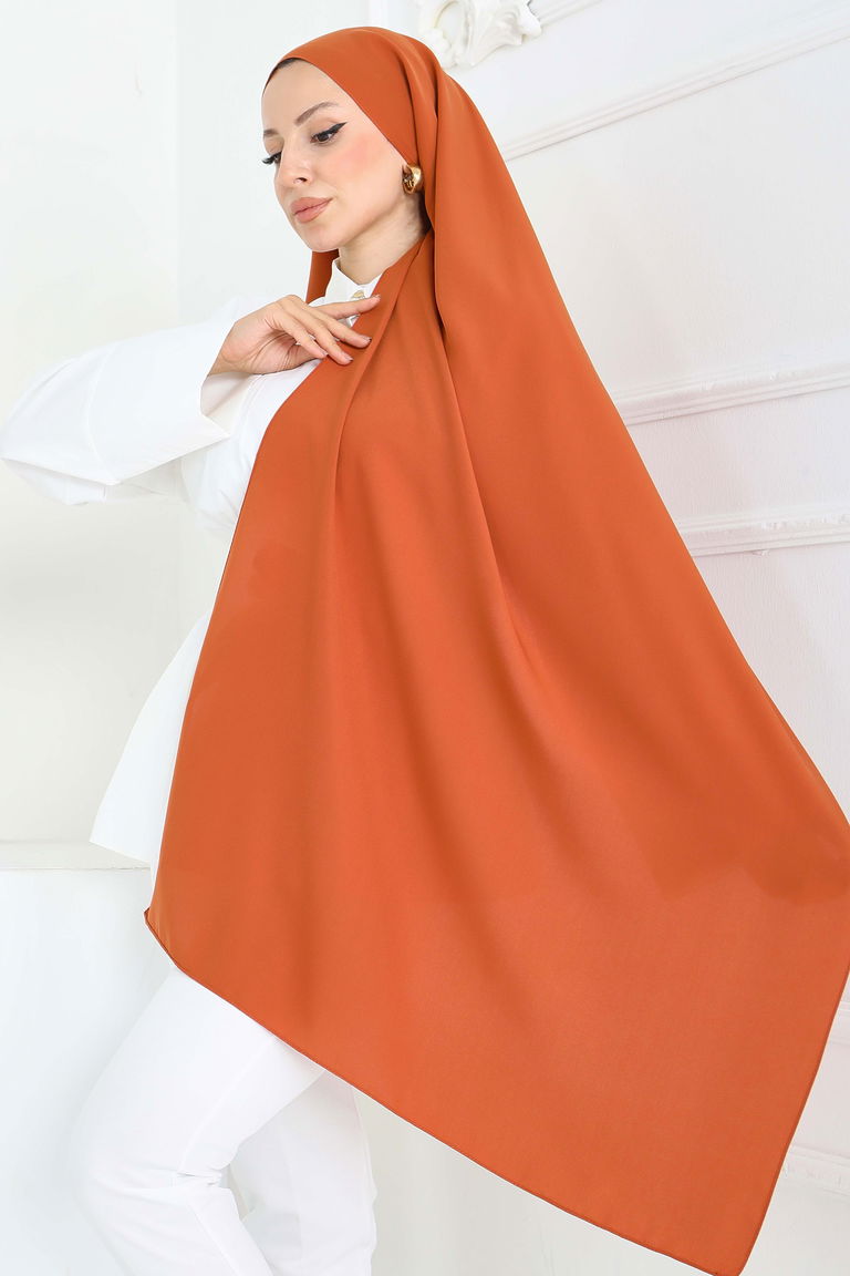 Medine İpliği Şal - 27852-KIREMIT - TOFİSA