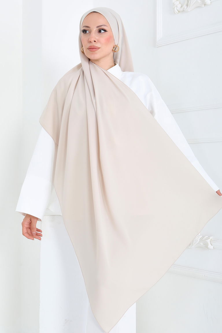 Medine İpliği Şal - 27852-KREM - TOFİSA