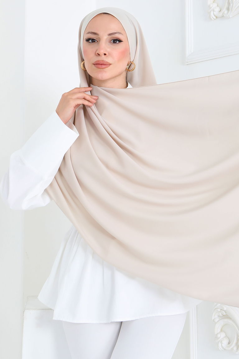 Medine İpliği Şal - 27852-KREM - TOFİSA