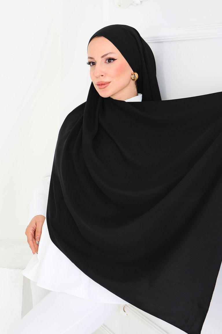 Medine İpliği Şal - 27852-SIYAH - TOFİSA