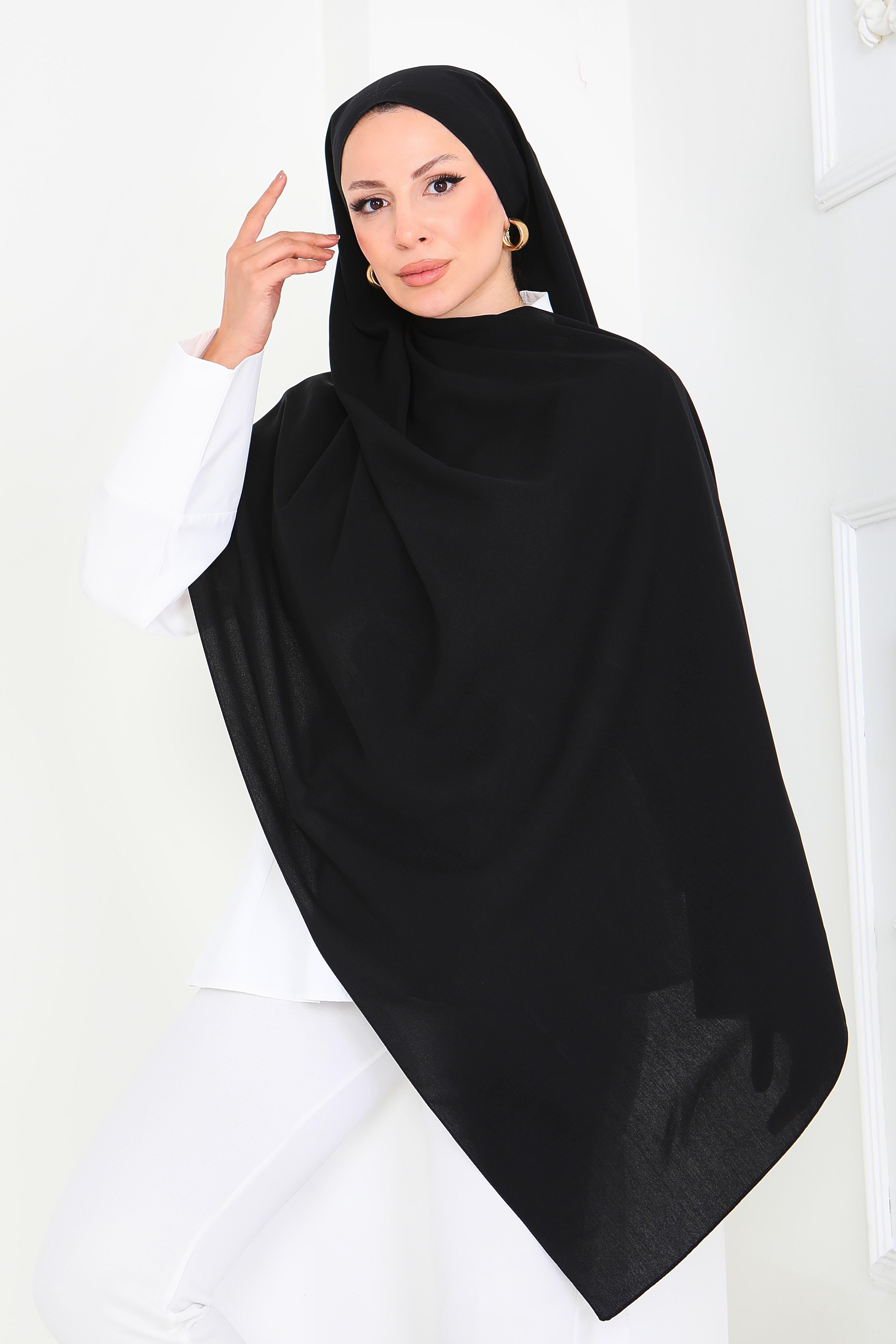 Medine İpliği Şal - 27852-SIYAH - 3