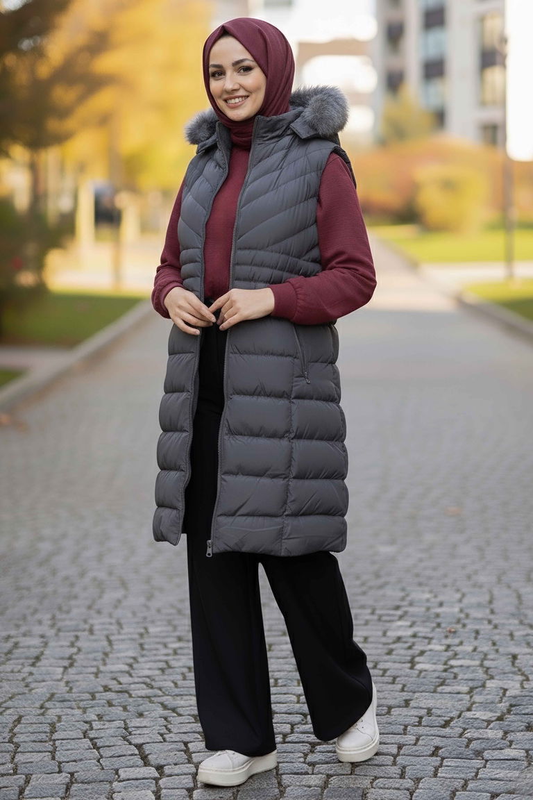 Mikro Şişme Yelek - 28015-ANTRASIT - TOFİSA