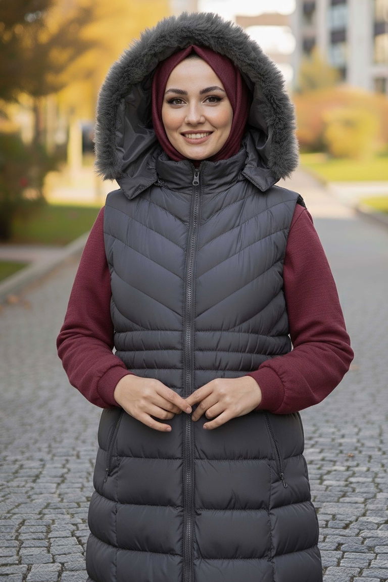 Mikro Şişme Yelek - 28015-ANTRASIT - TOFİSA