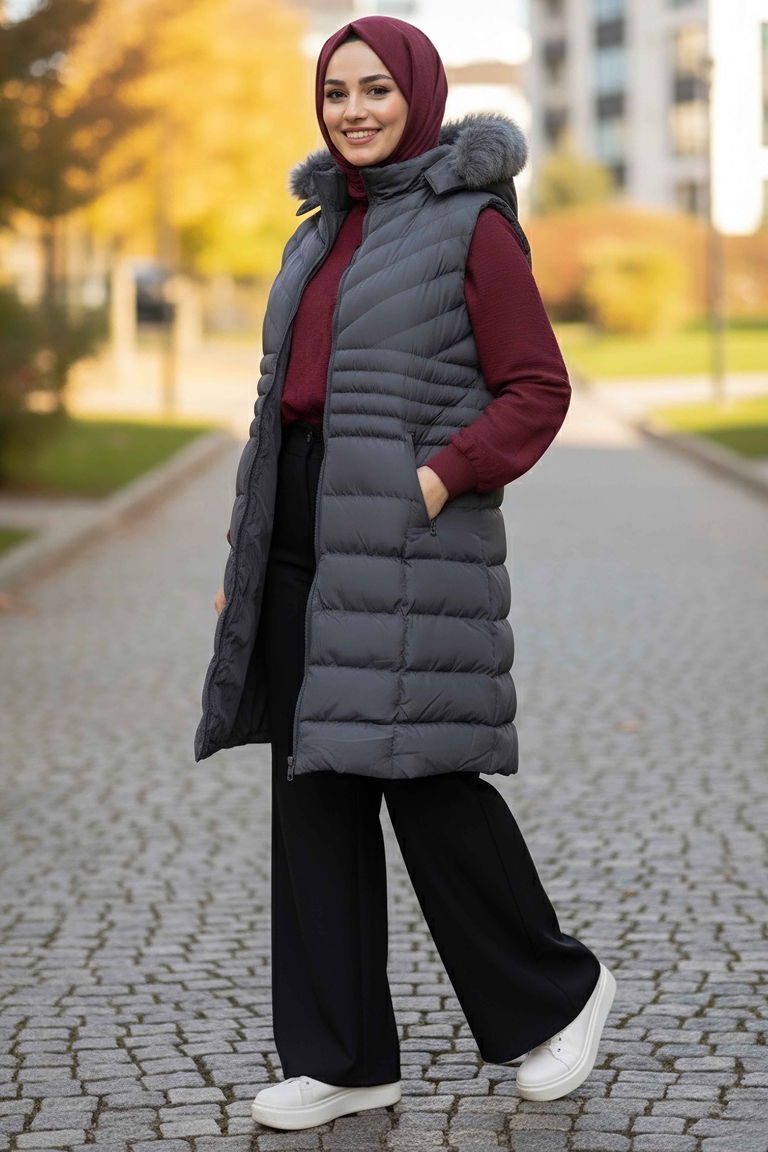 Mikro Şişme Yelek - 28015-ANTRASIT - TOFİSA