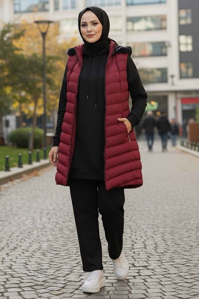 Mikro Şişme Yelek - 28016-BORDO 