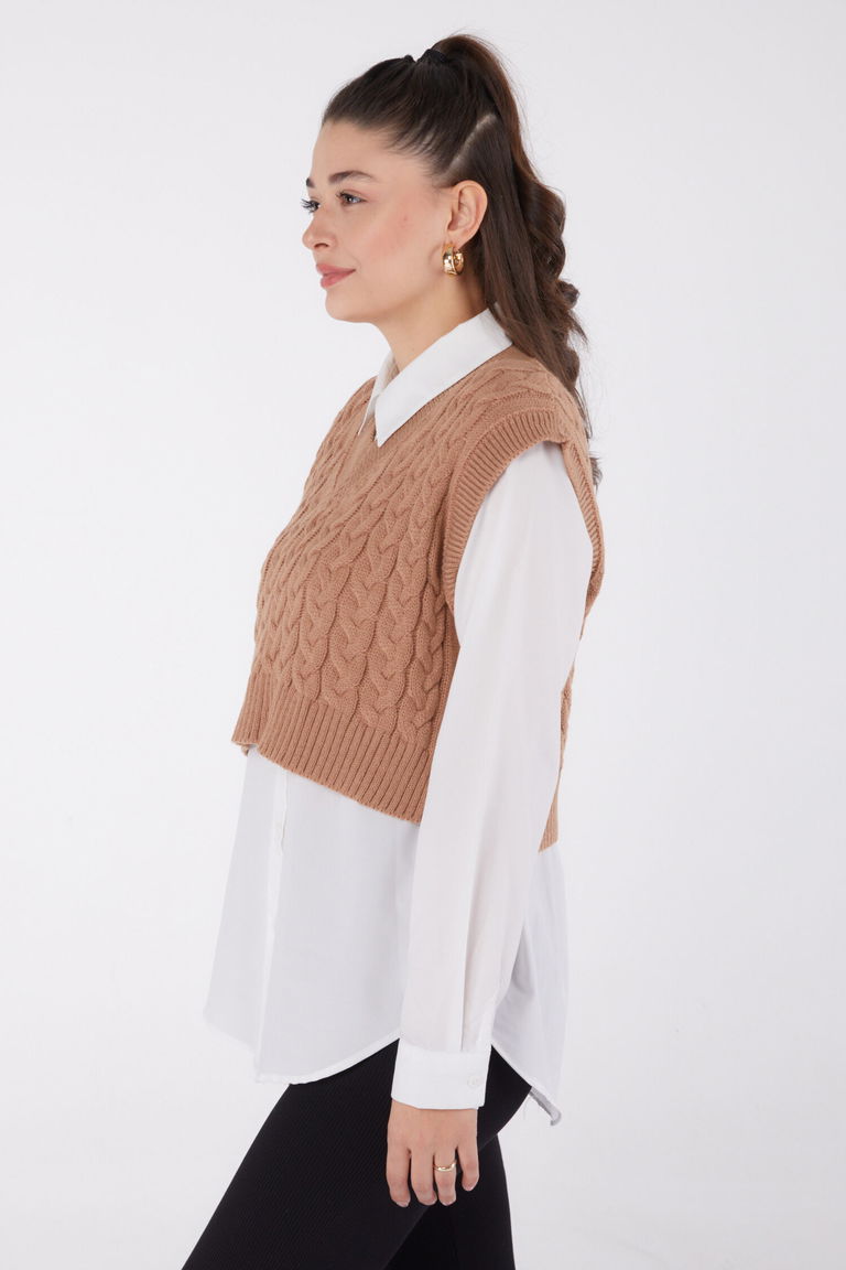 Mini Salaş Triko Süveter - 27646 - TOFİSA