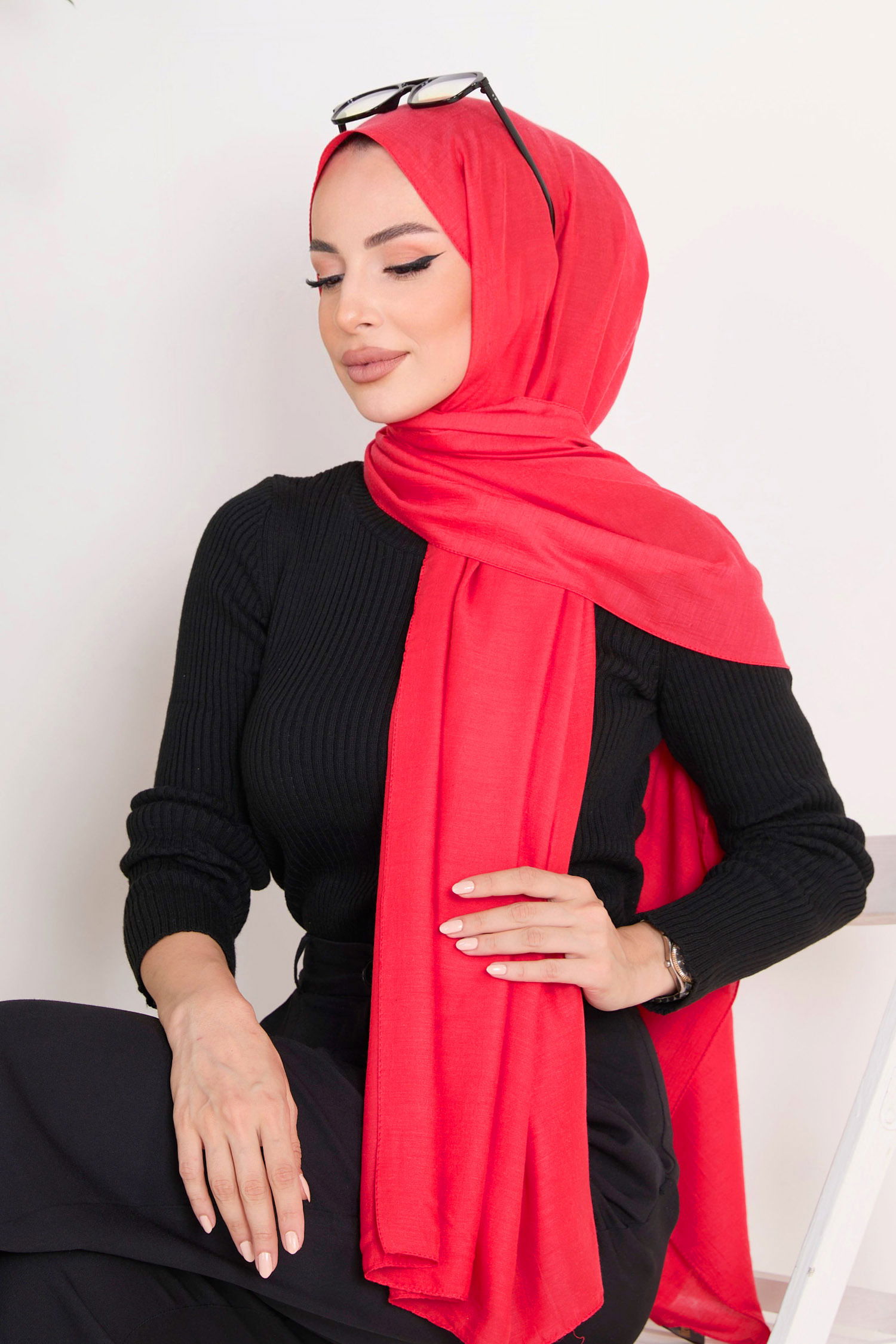 Mio Caz Şal - 23355-KIRMIZI - 12