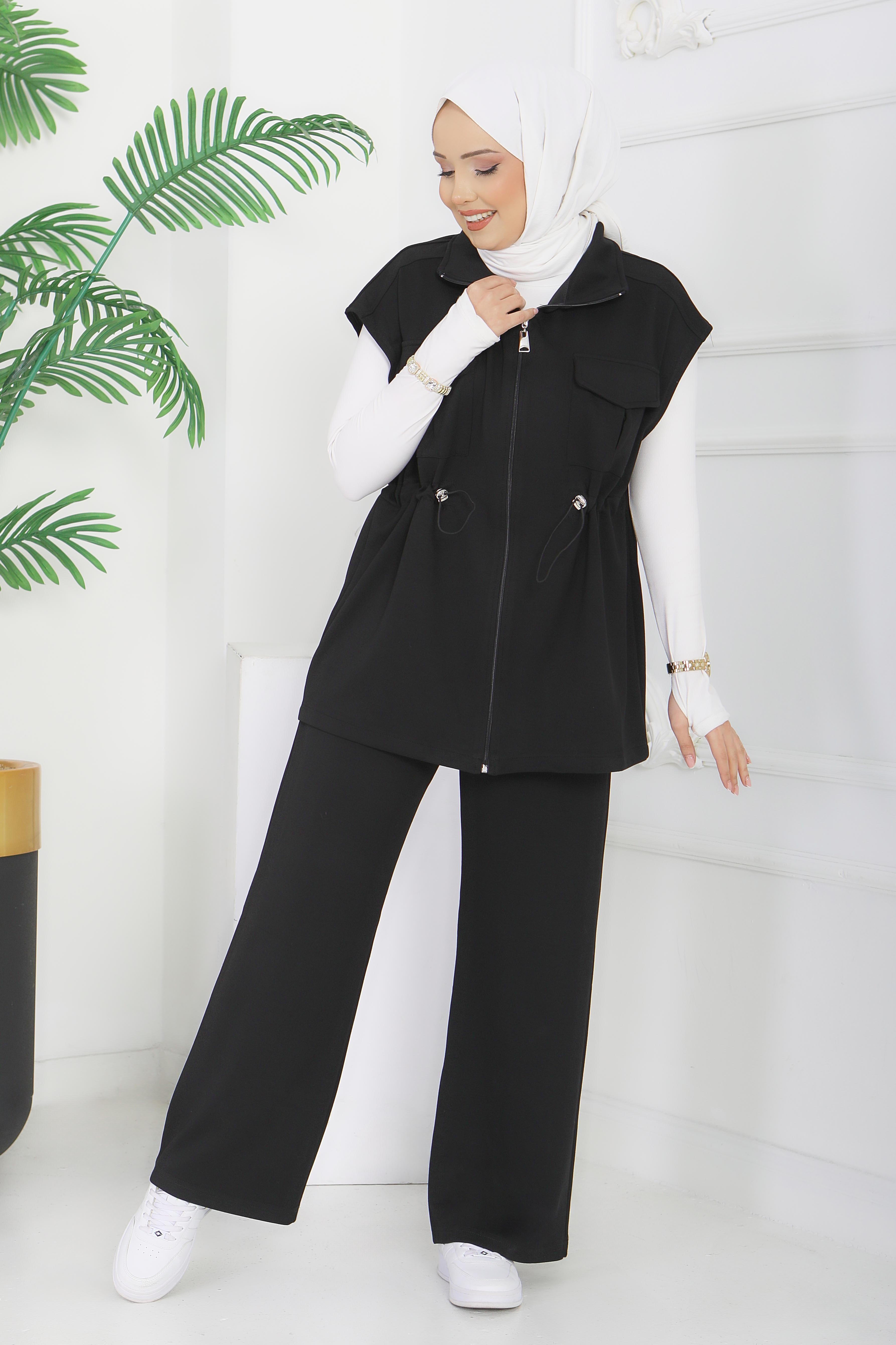 Modal Cepli Yelekli Takım - 28386-SIYAH - 3