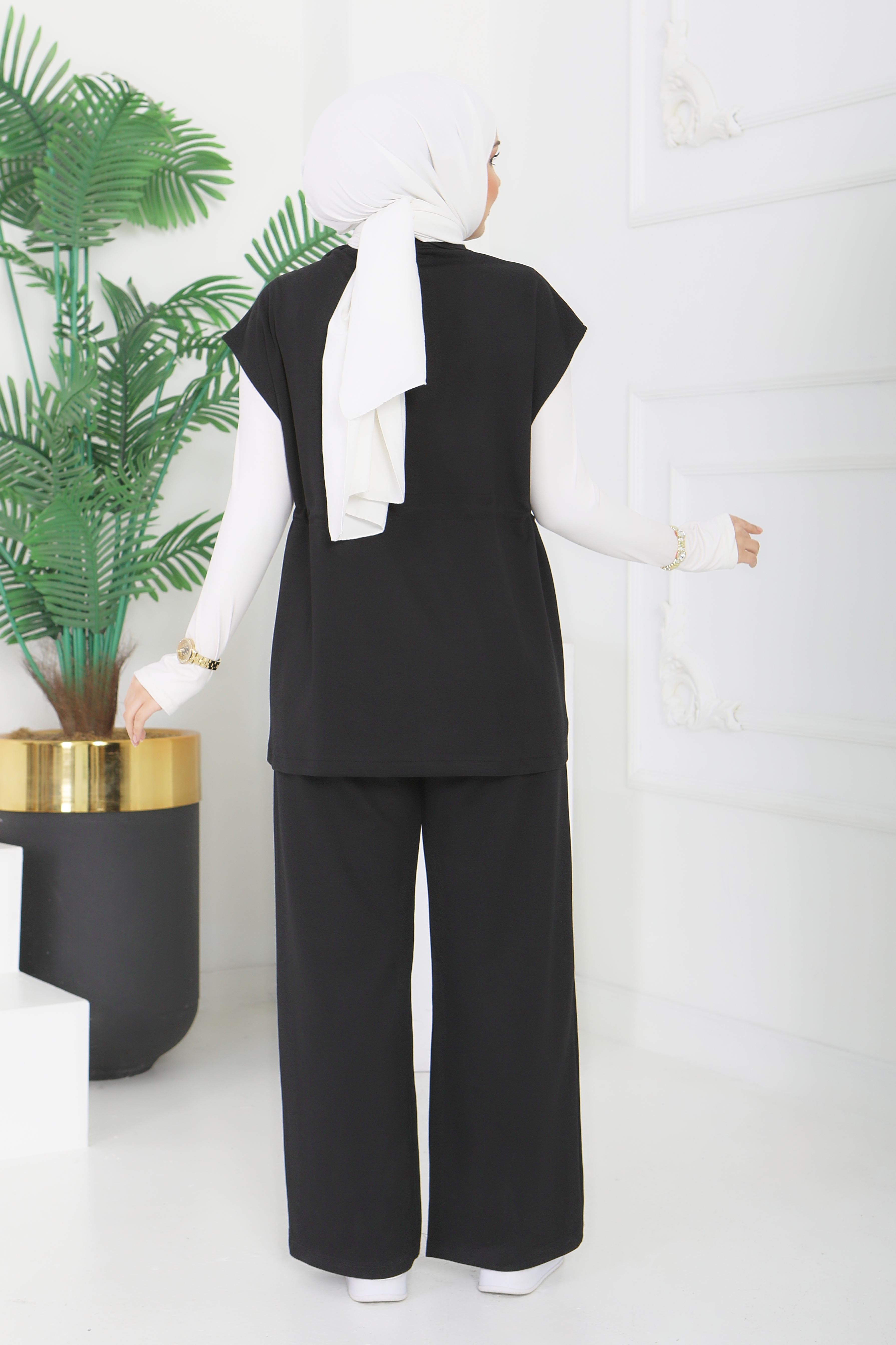 Modal Cepli Yelekli Takım - 28386-SIYAH - 5