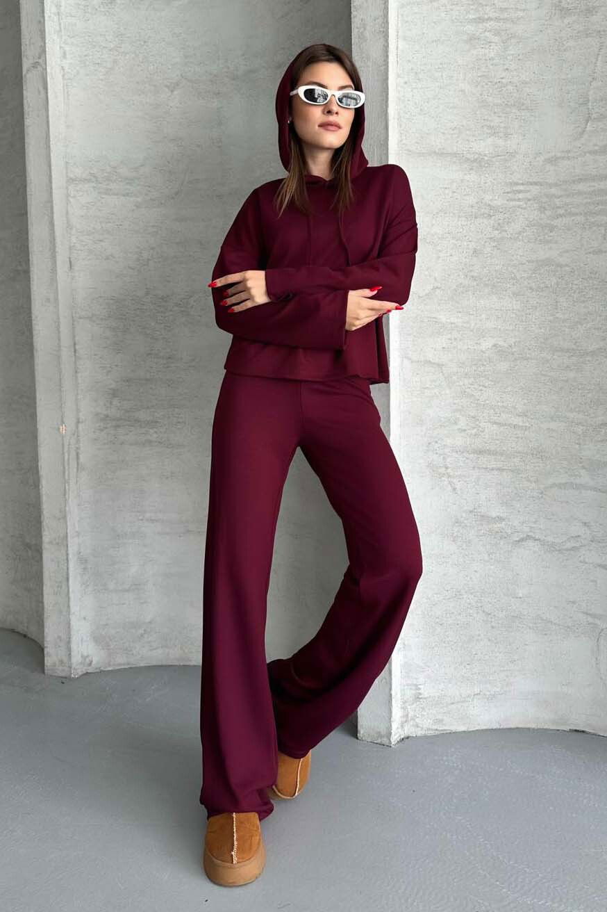 Modal Eşofman Takımı - 27714-BORDO - 5