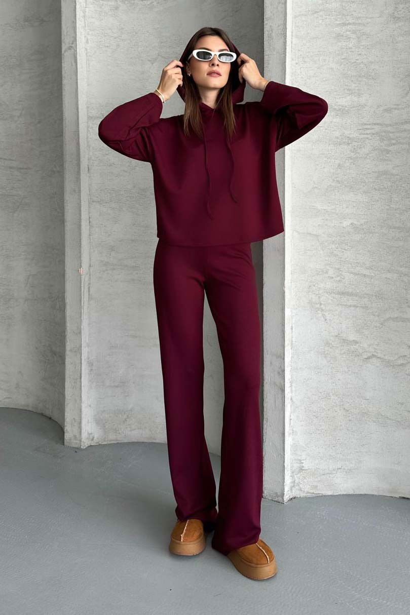 Modal Eşofman Takımı - 27714-BORDO - 7